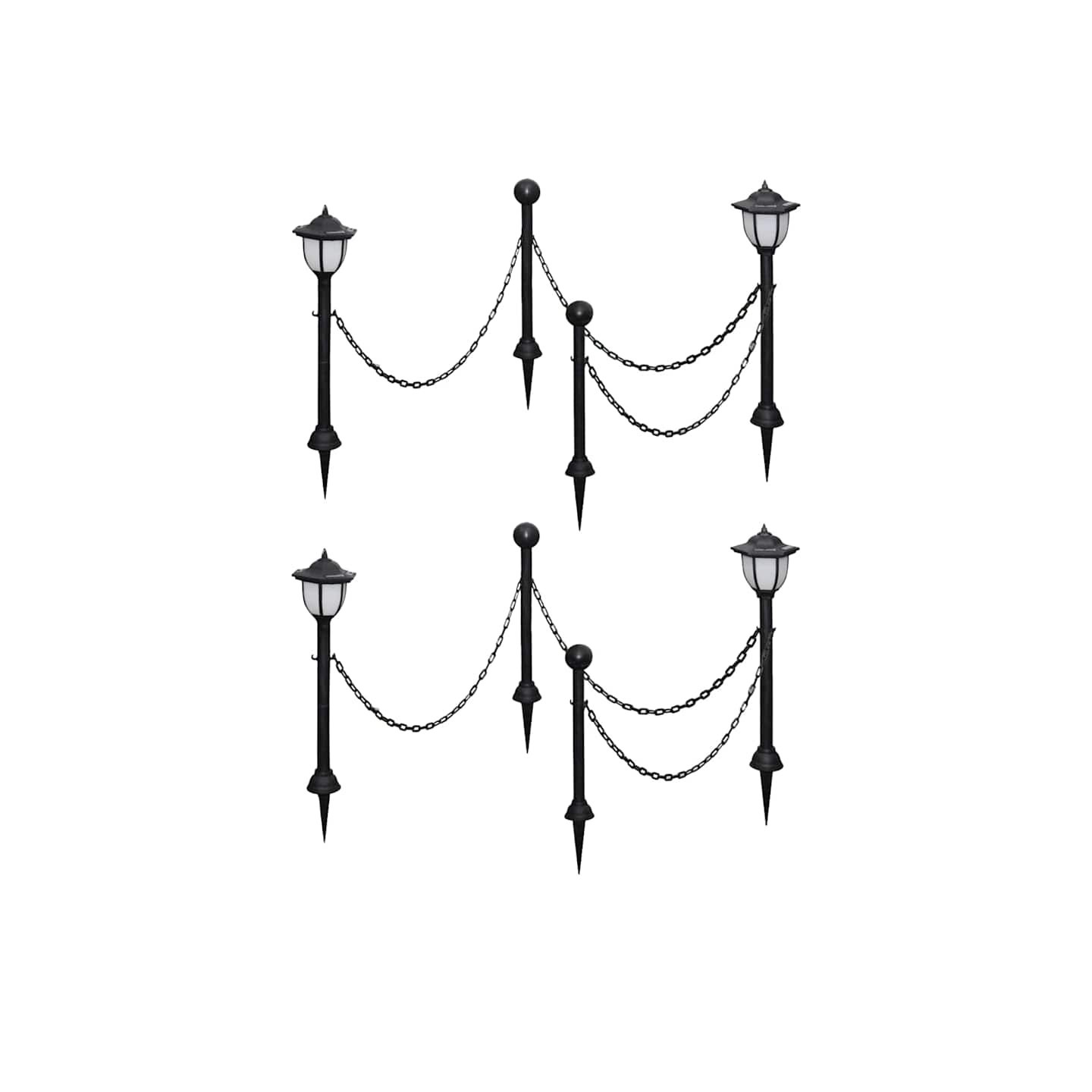 Lampes solaires 4 pcs avec chaîne et piquets