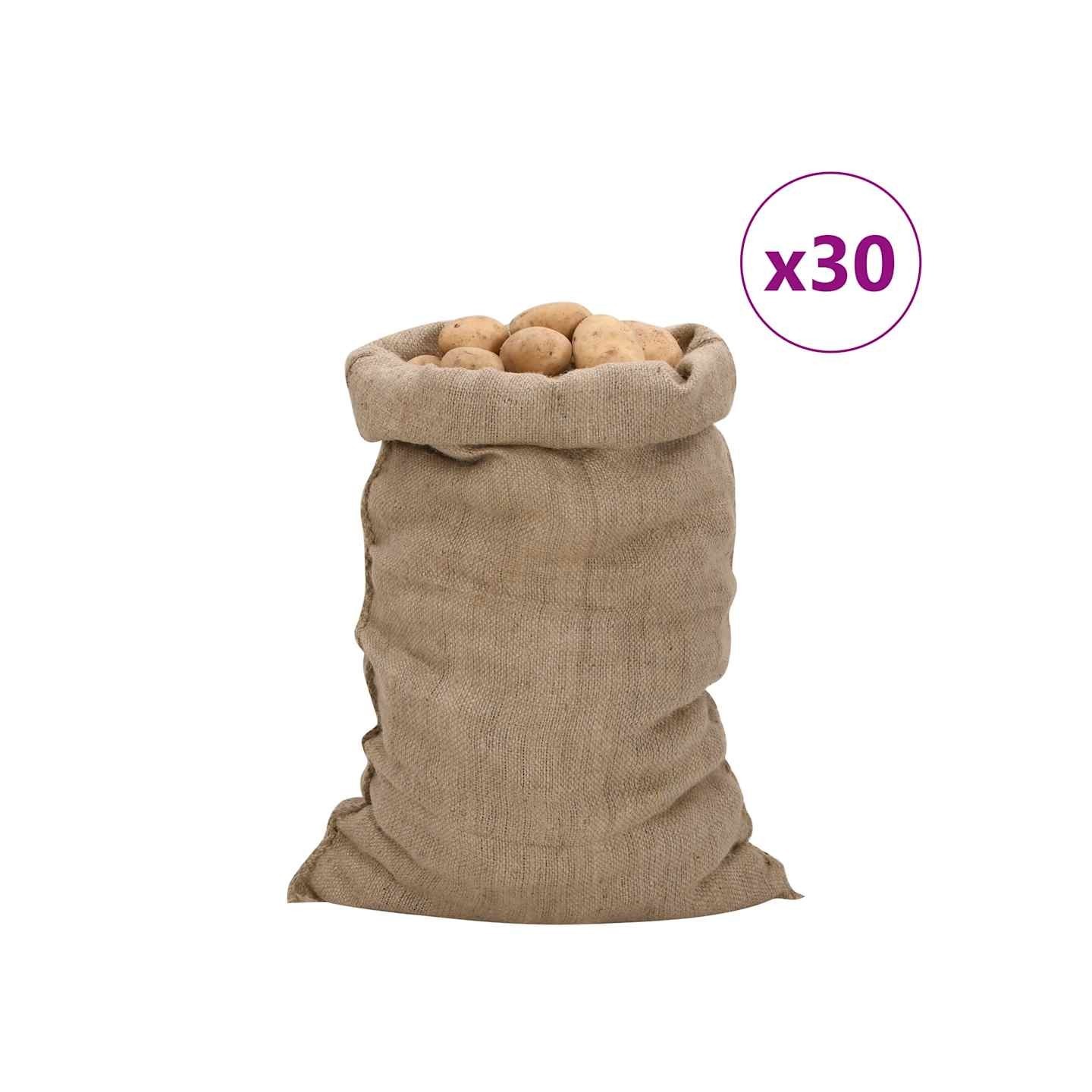 Sacs en jute 30 pcs 60x105 cm 100 % jute 340 g/m²