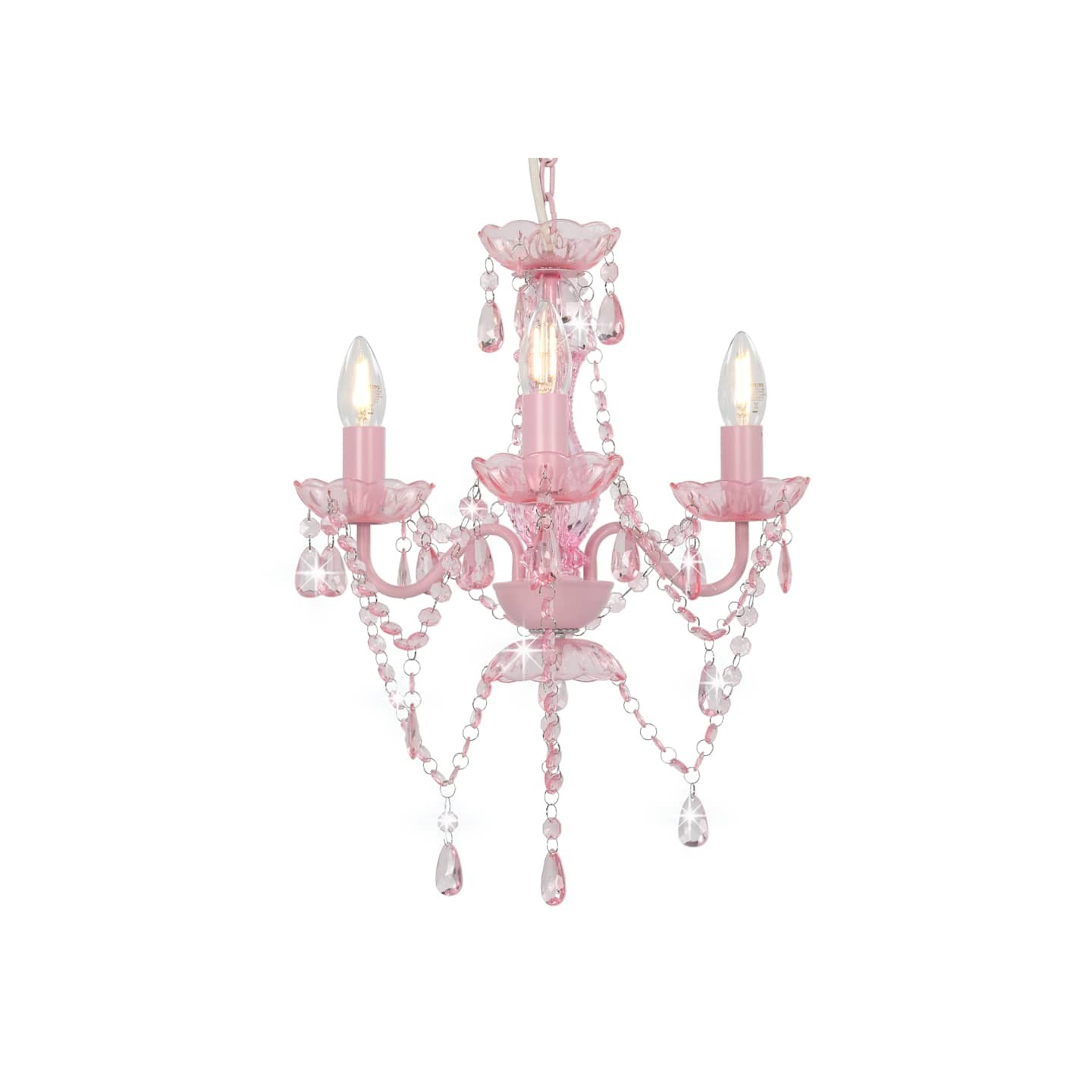Lustre avec perles Rose Rond 3 x E14