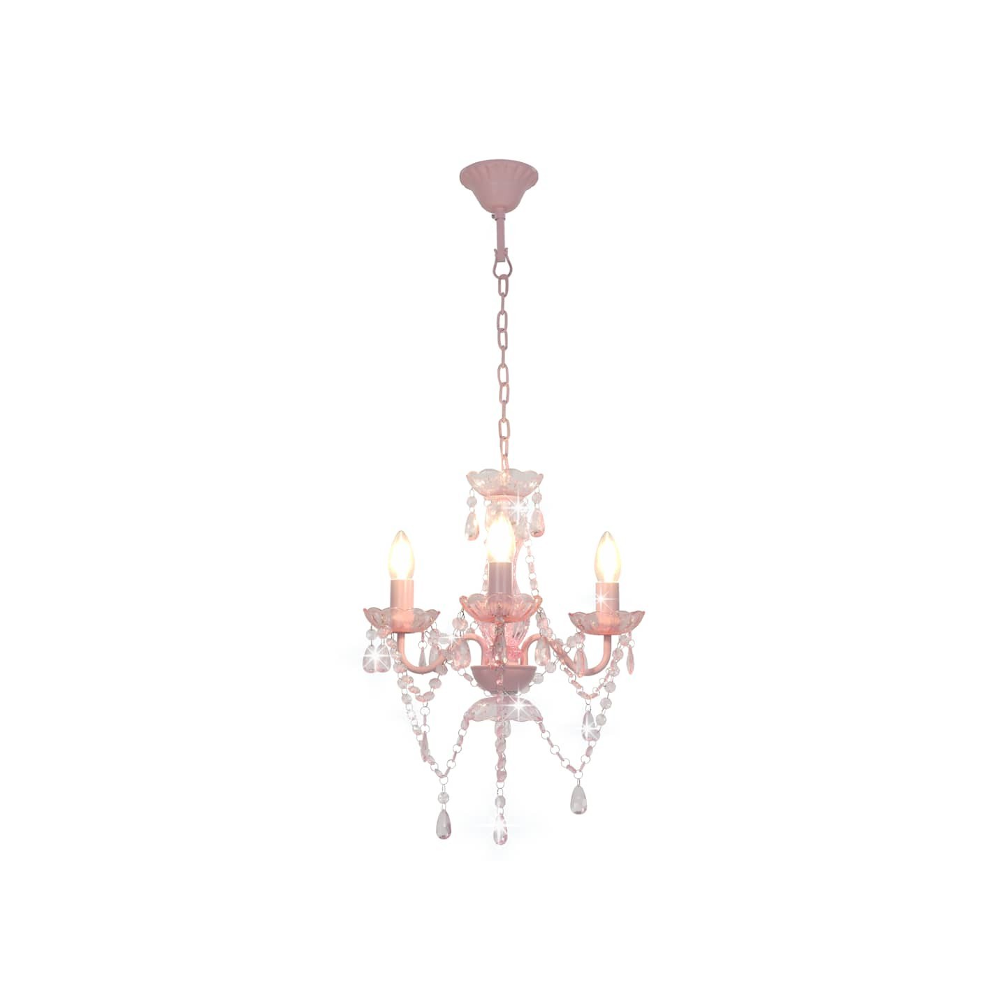Lustre avec perles Rose Rond 3 x E14