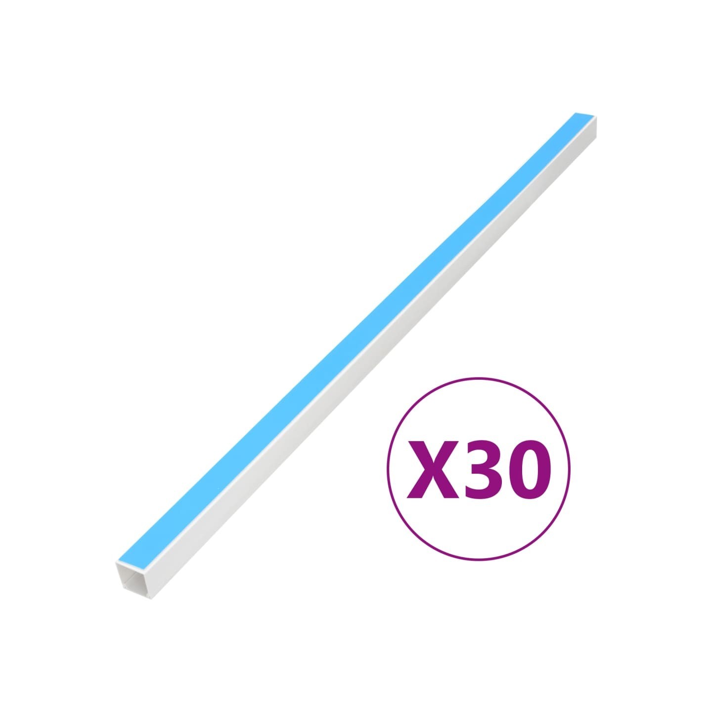 Goulotte de câble auto-adhésive 40x40 mm 30 m PVC