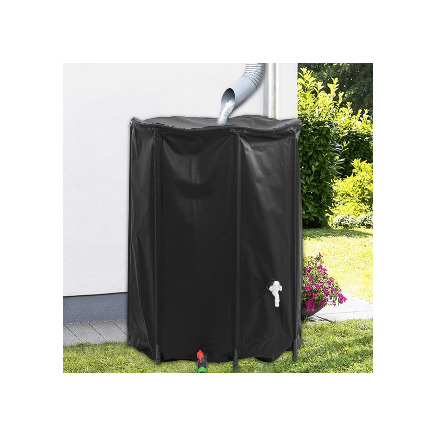 Réservoir d'eau avec robinet pliable 1350 L PVC