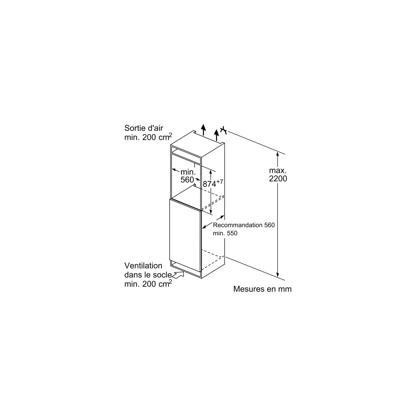 Congélateur encastrable Bosch GIV21AFE0 98 L LowFrost | Nimestore