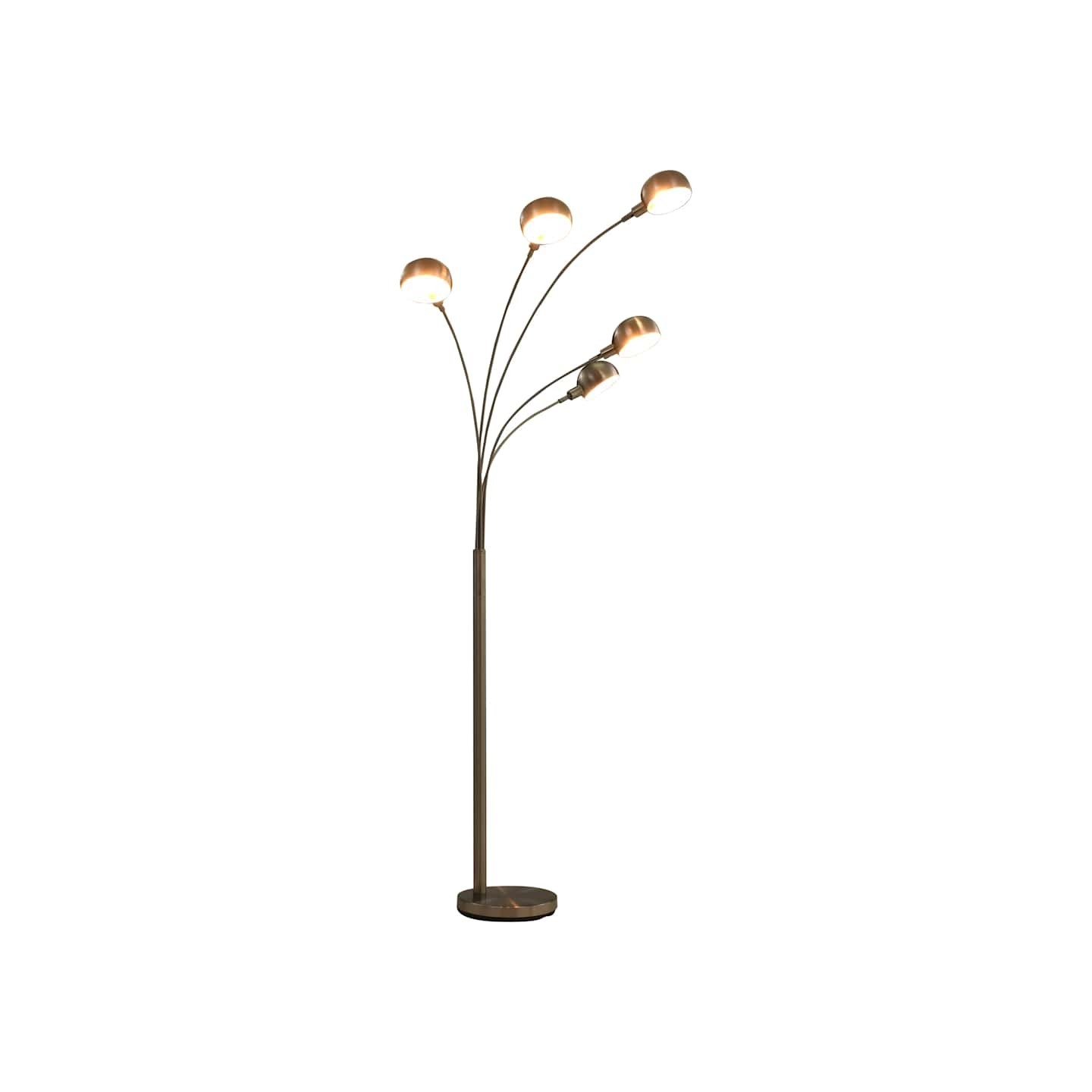 Lampadaire 200 cm 5 x E14 Argenté