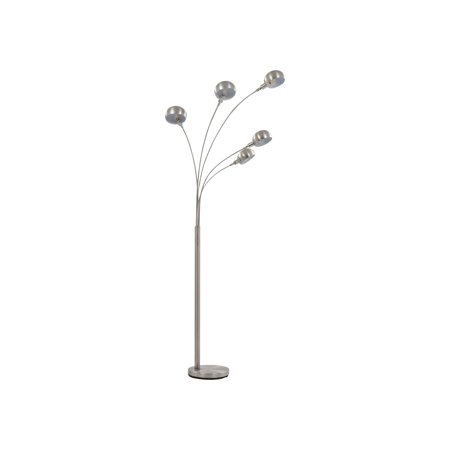 Lampadaire 200 cm 5 x E14 Argenté