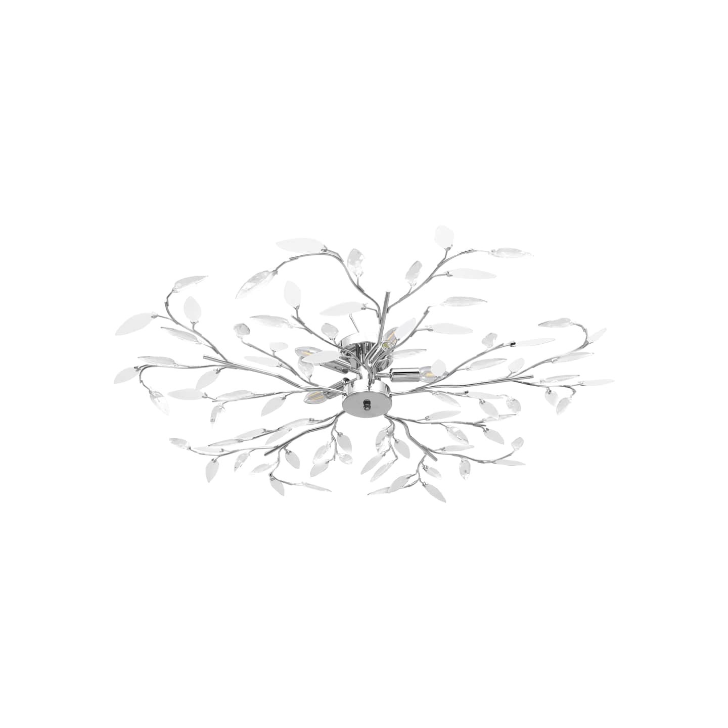 Plafonnier à bras feuille en cristal acrylique 5 ampoules E14