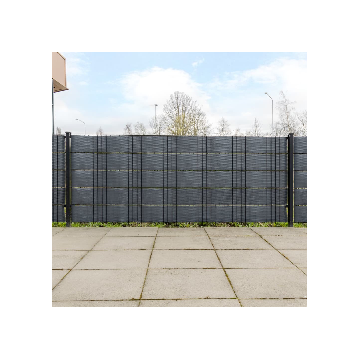 Paravents de balcon 10 pcs anthracite 255x19 cm résine tressée