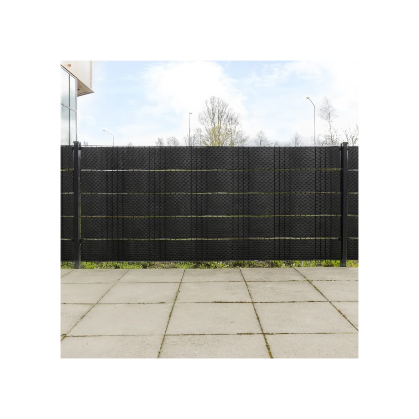Paravents de balcon 10 pcs noir 255x19 cm résine tressée