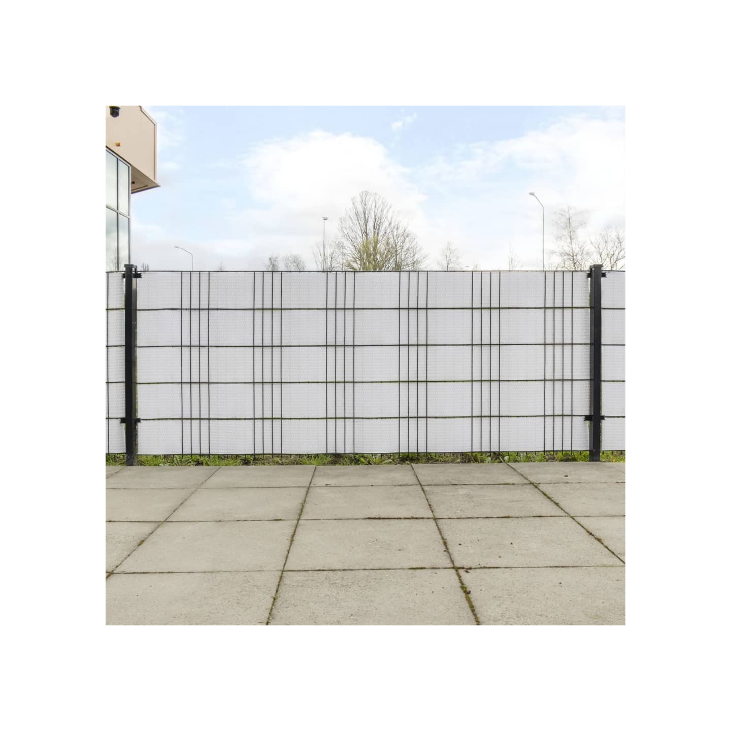 Paravents de balcon 10 pcs blanc 255x19 cm résine tressée