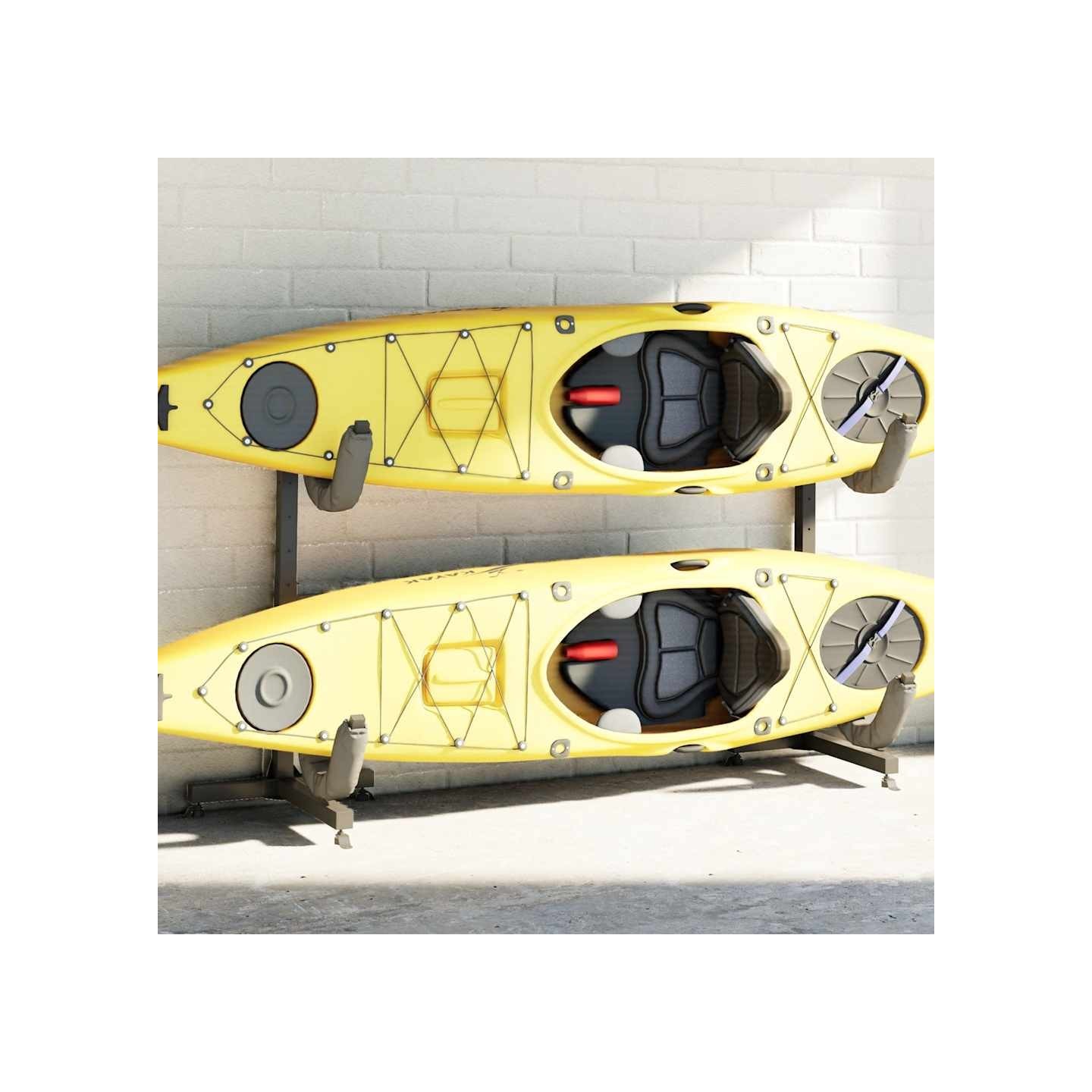 Porte-kayak pour 2 kayaks 250x57x127,5 cm acier