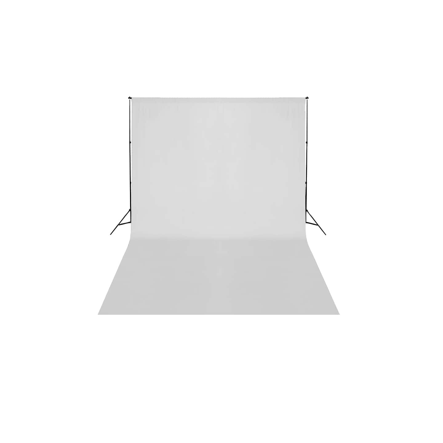 Support de fond télescopique et toile de fond blanc 3x5 m