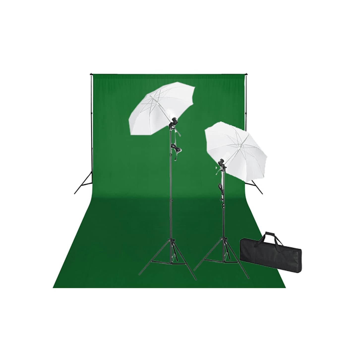 Kit de studio et toile de fond verte 600 x 300 cm et lumières