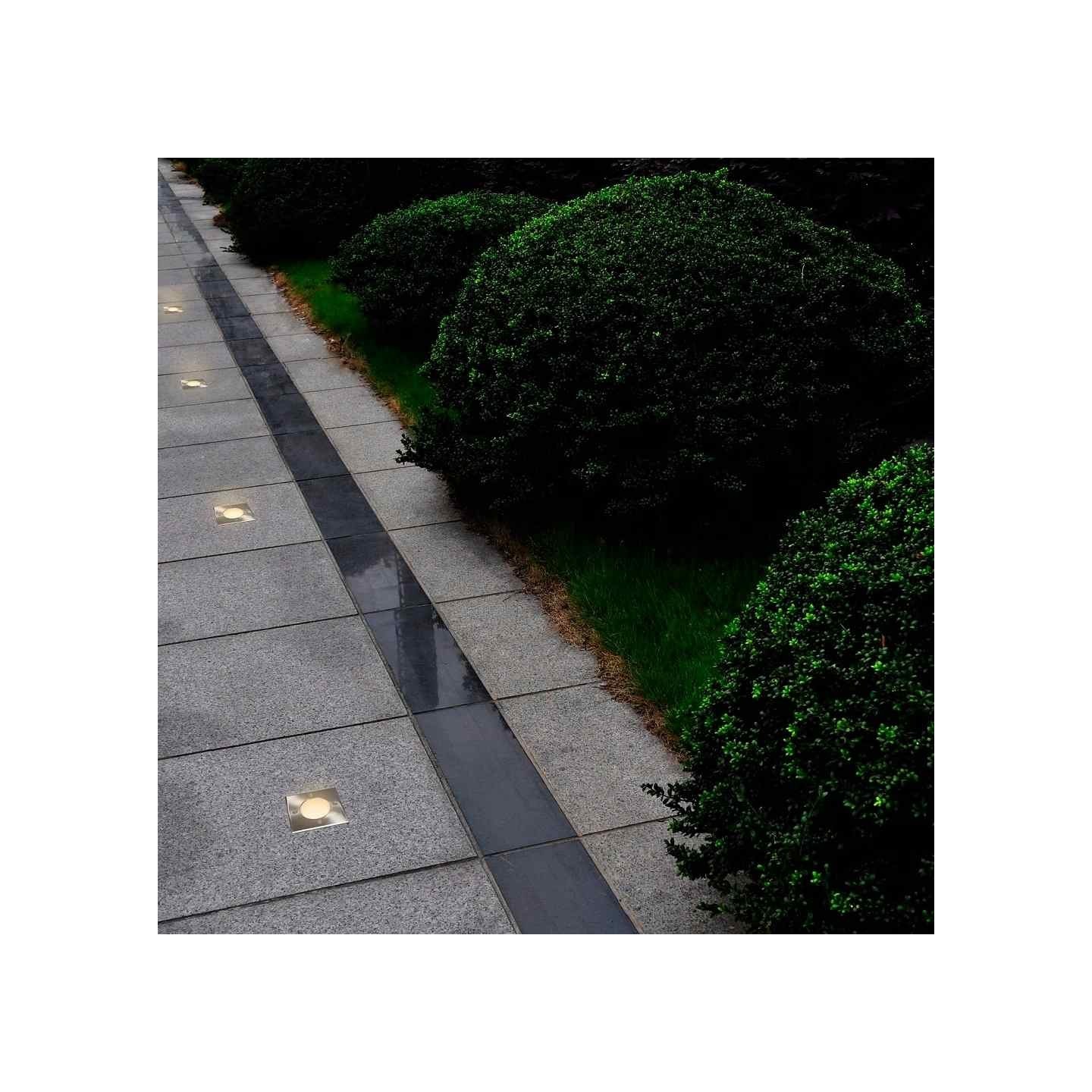 12 pcs Lampes encastrables au sol d'extérieur Carré