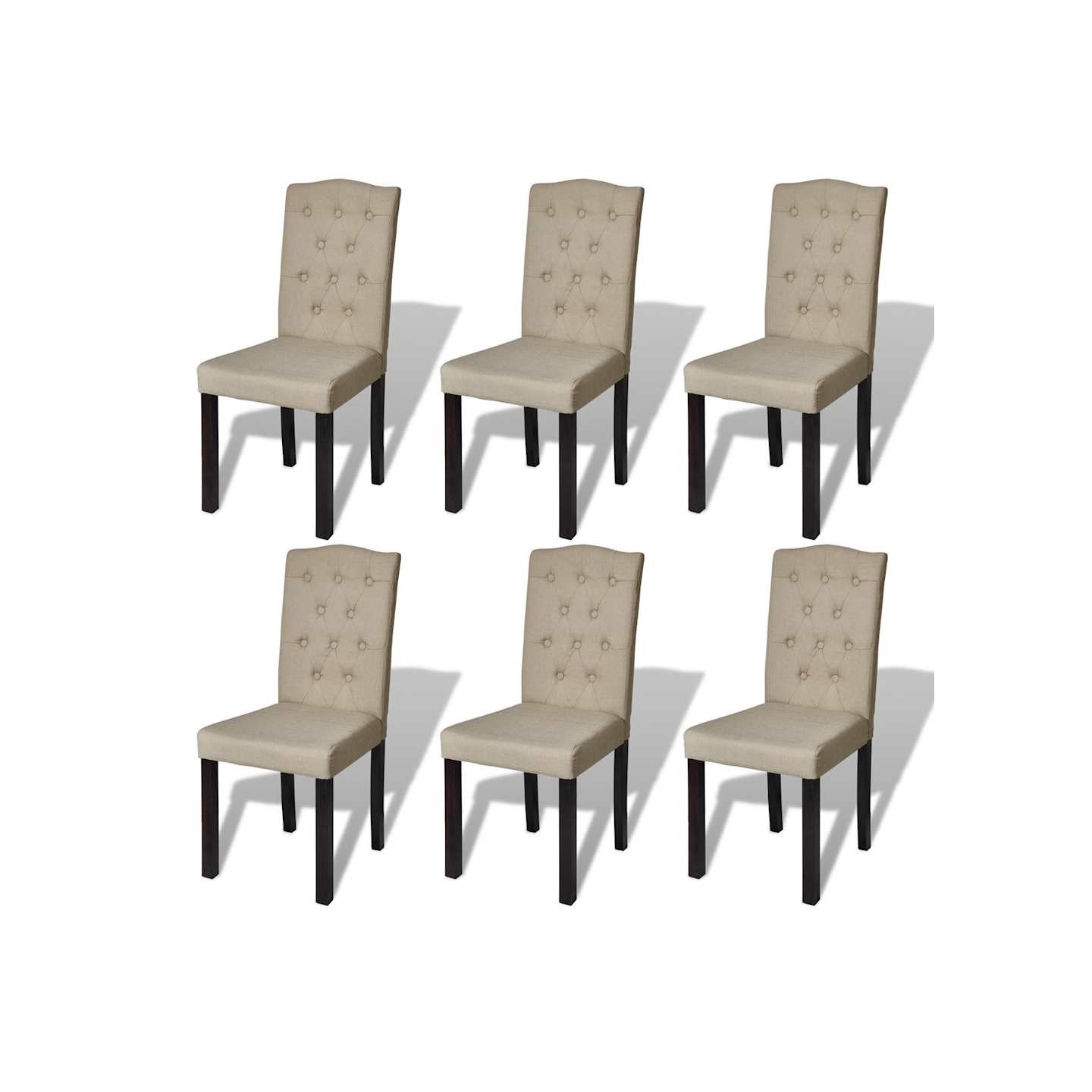 Chaises à manger lot de 6 poil de chameau tissu