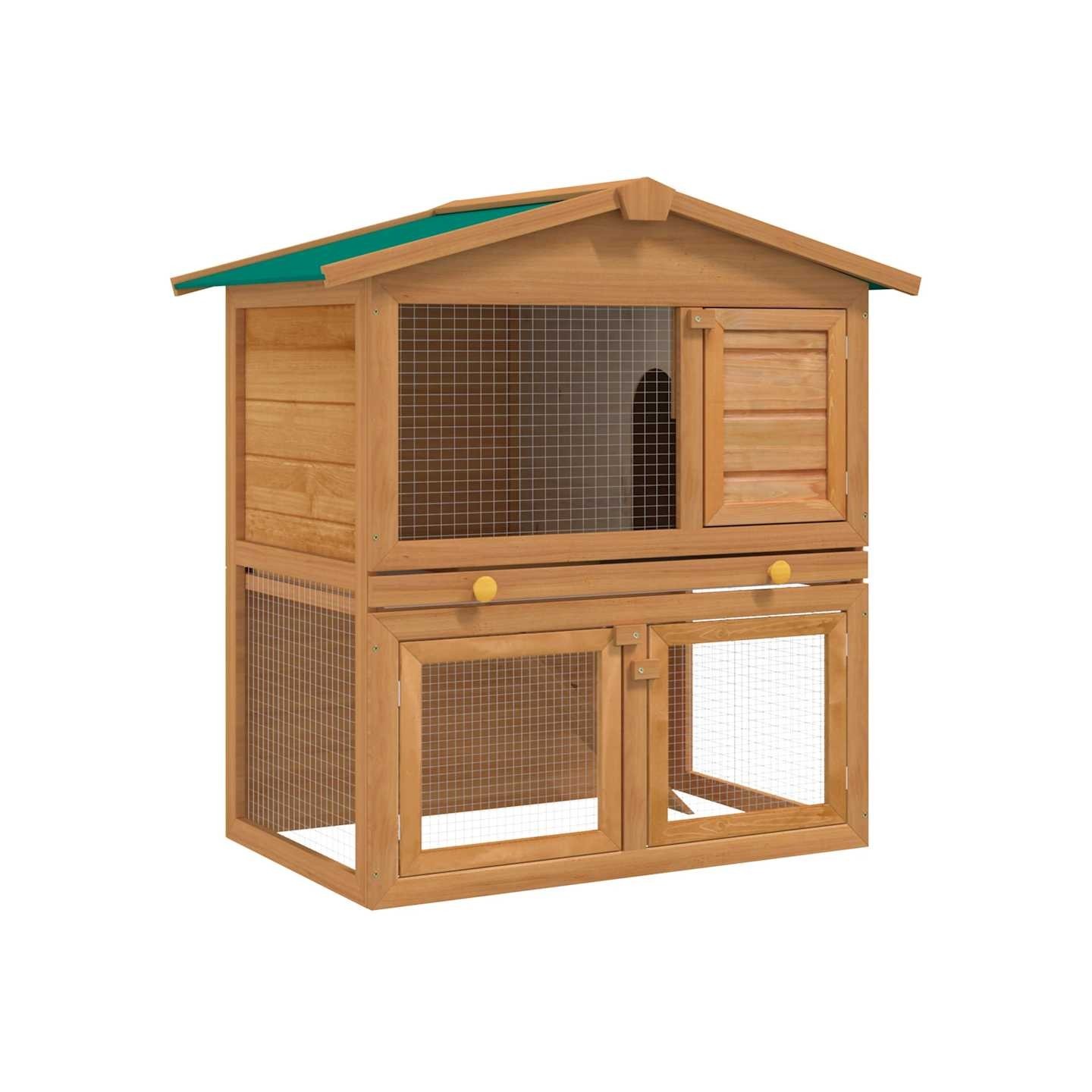 Clapier d'extérieur Enclos pour petits animaux 3 portes Bois
