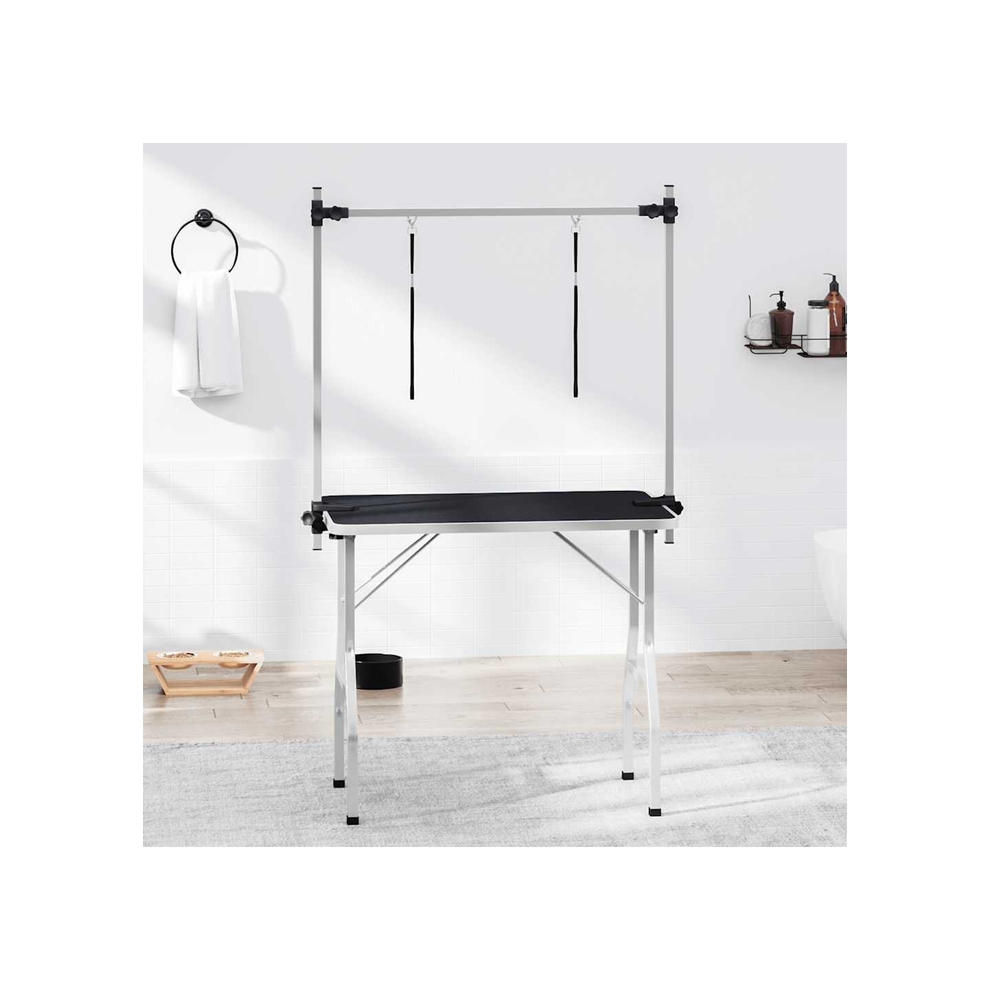 Table de Toilettage Ajustable pour Chiens Chats 2 Potences