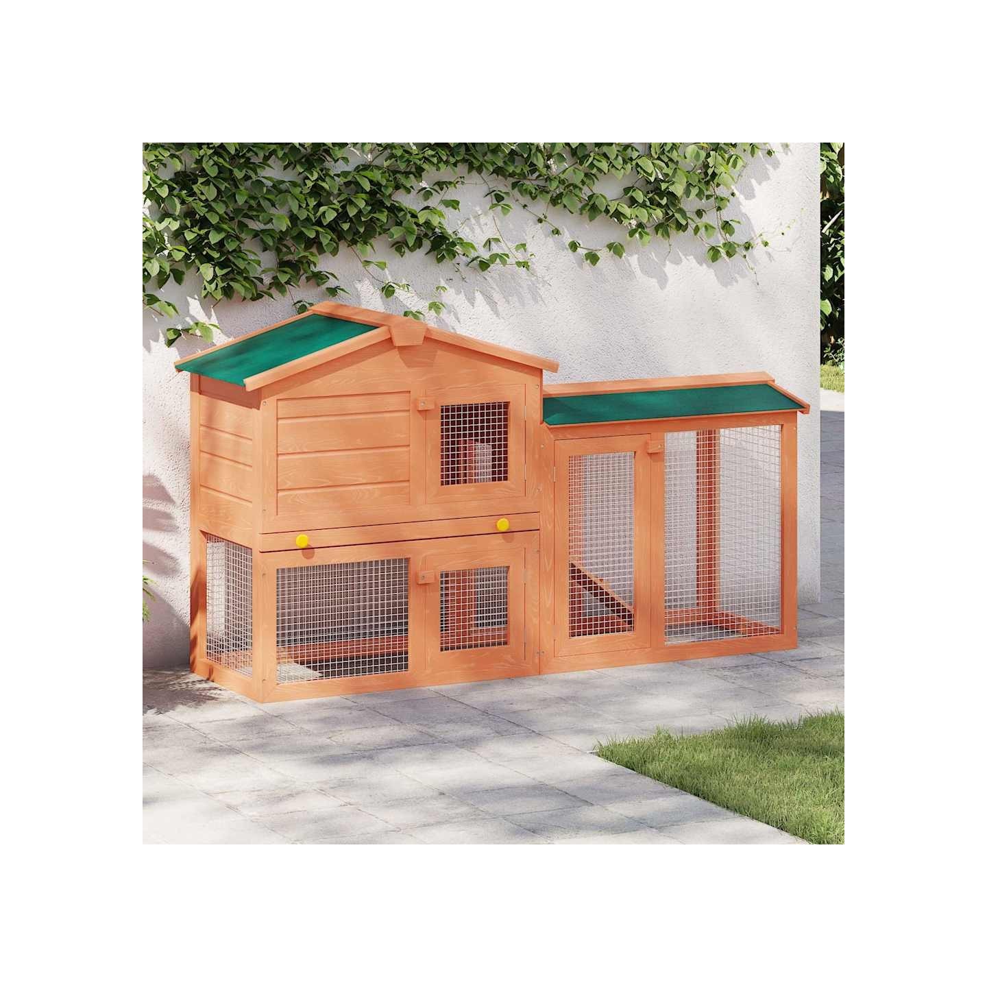 Clapier large d'extérieur pour petits animaux de compagnie Bois