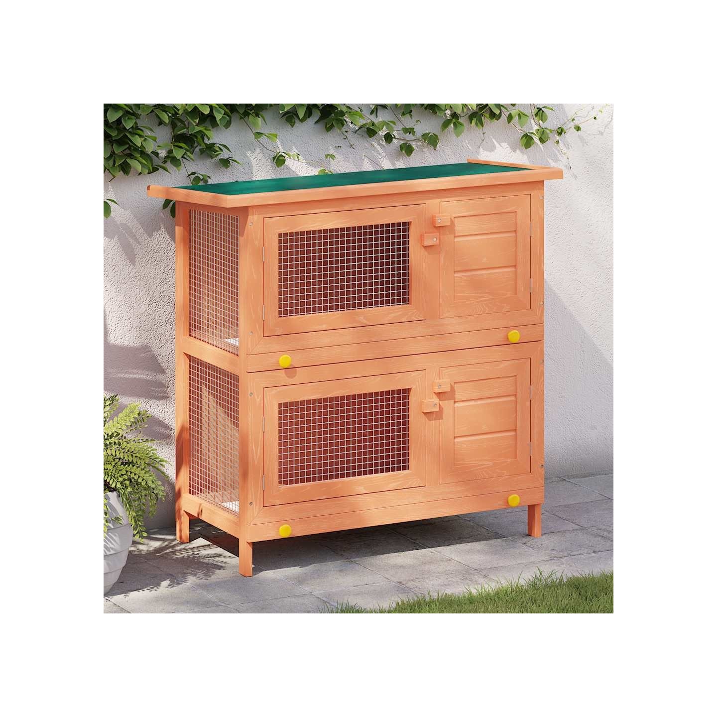 Clapier d'extérieur Enclos pour petits animaux 4 portes Bois