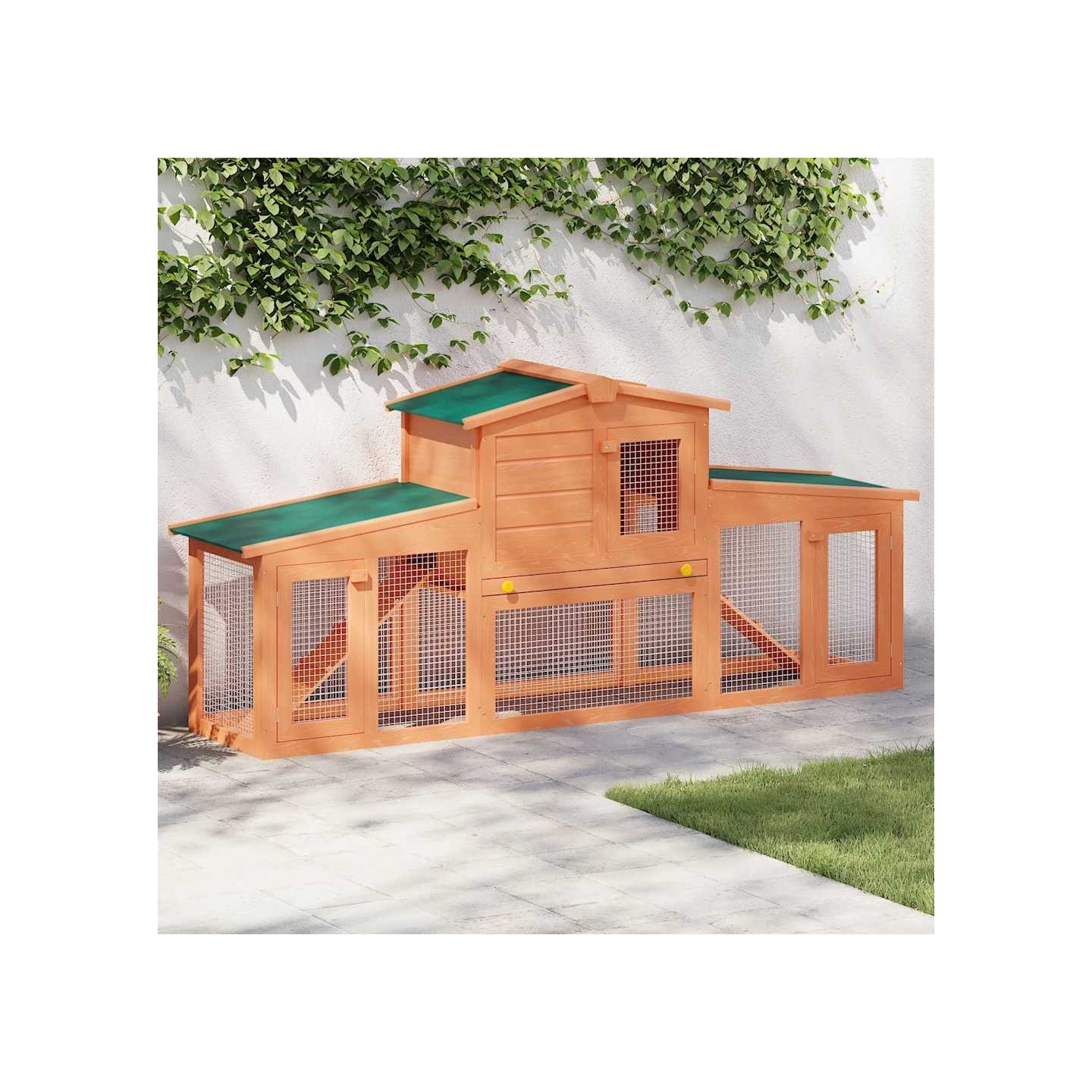 Clapier large pour petits animaux avec toits Bois