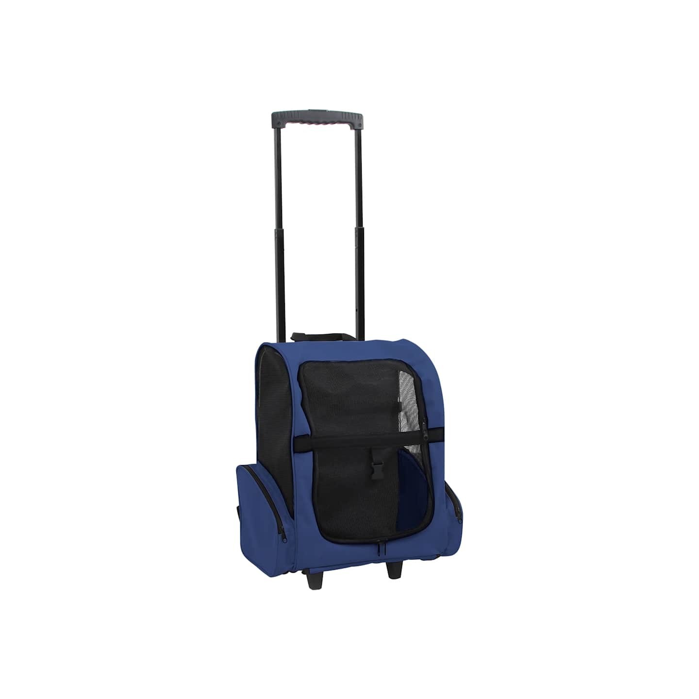 Chariot polyvalent pliable pour animaux de compagnie bleu