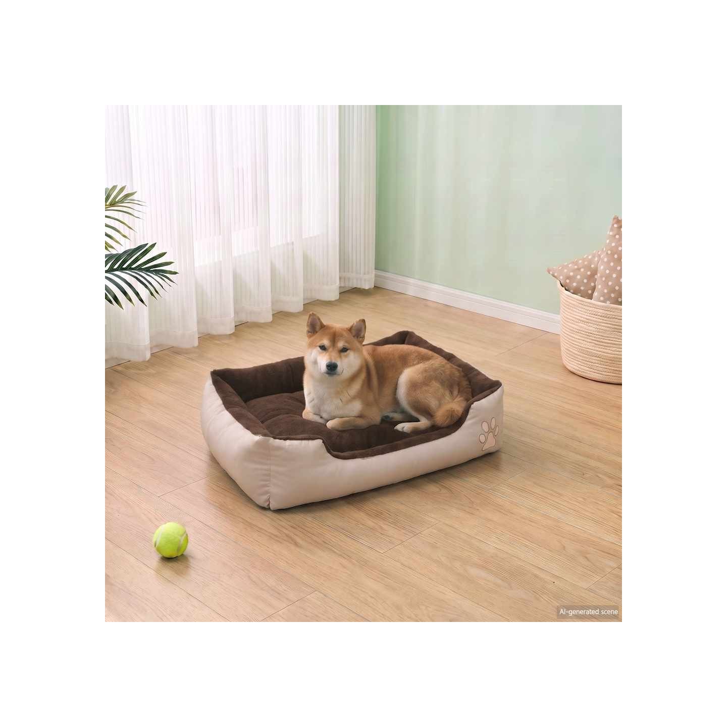 Lit chaud pour chiens avec coussin rembourrée L