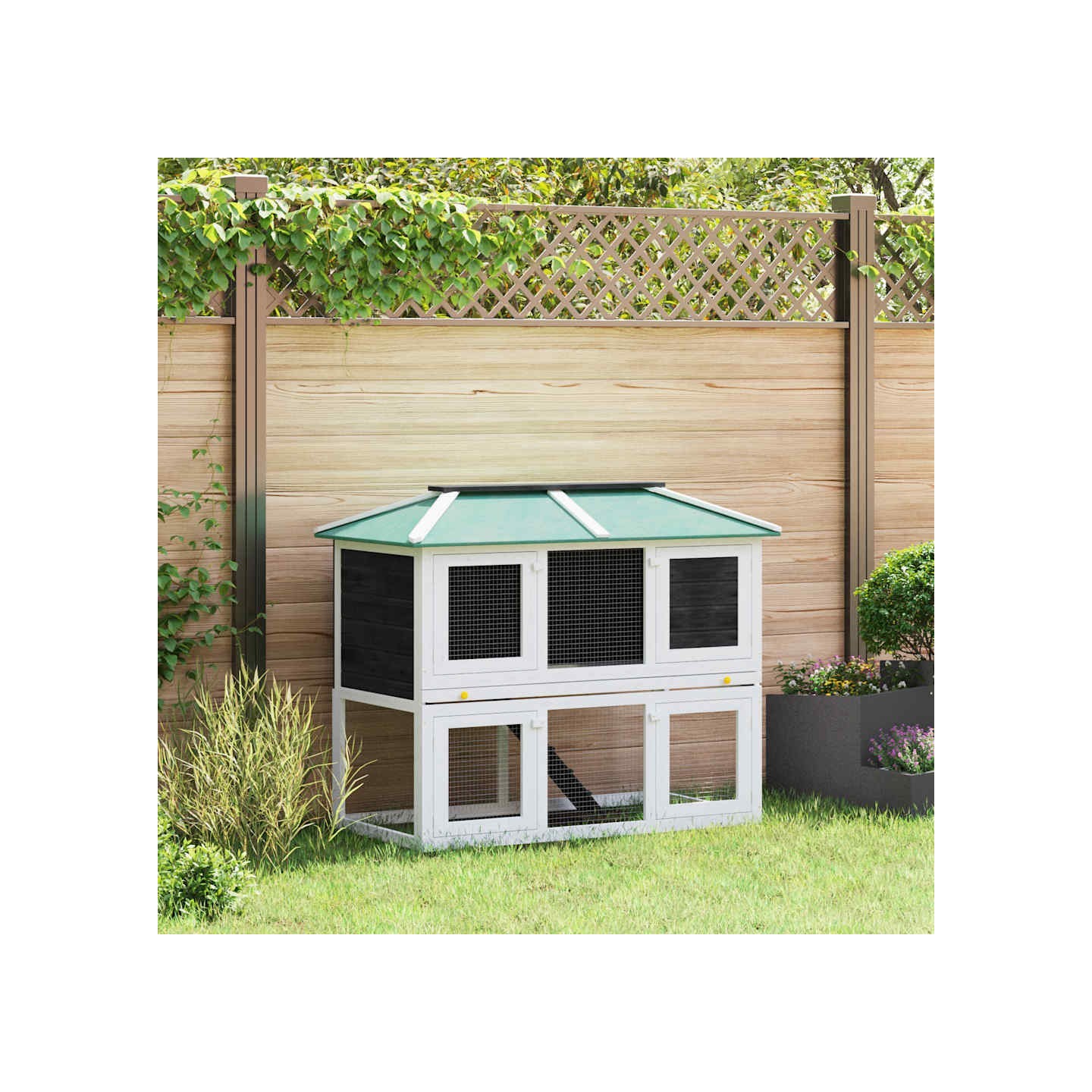 Cage double pour animaux Bois