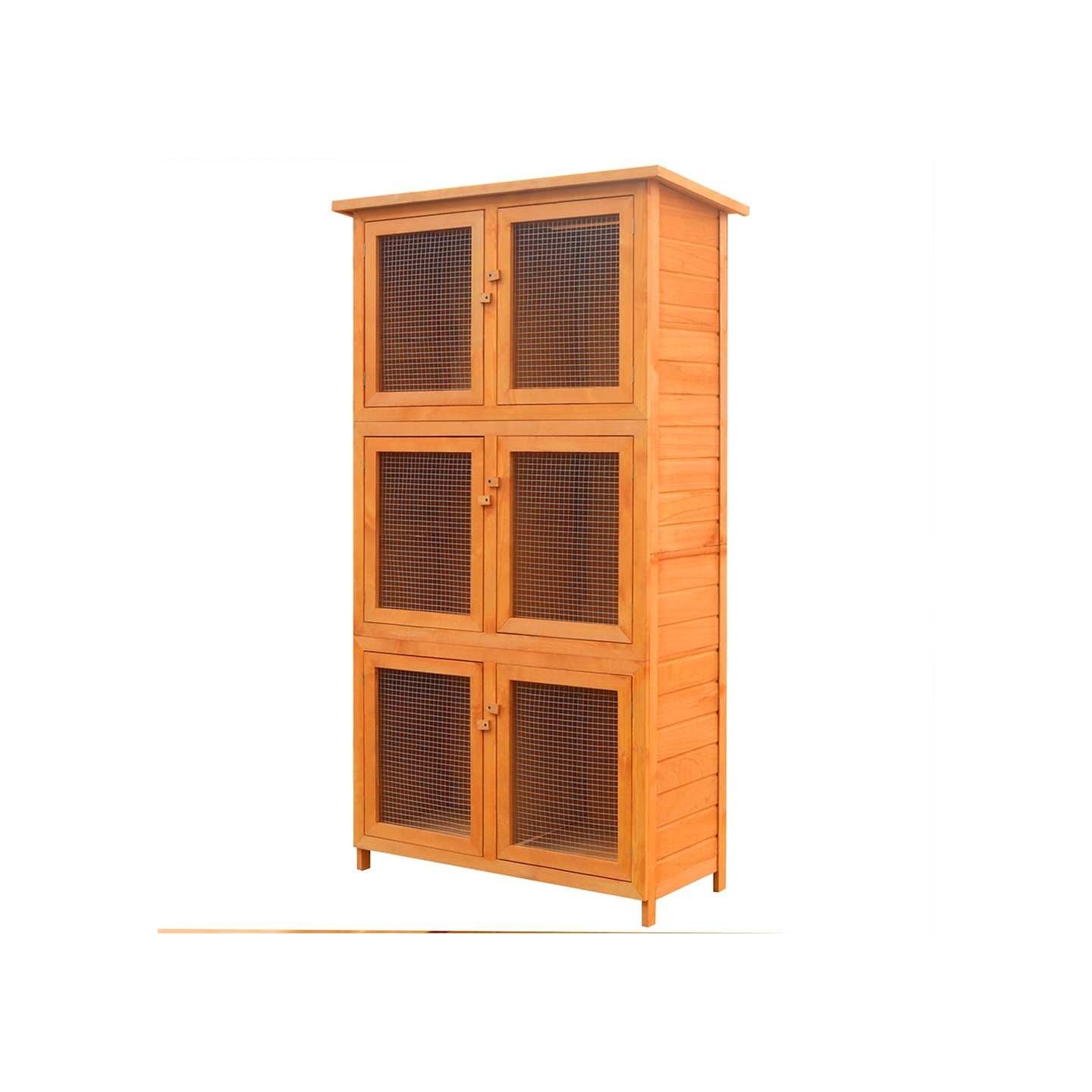 Cage pour animaux 6 compartiments Bois
