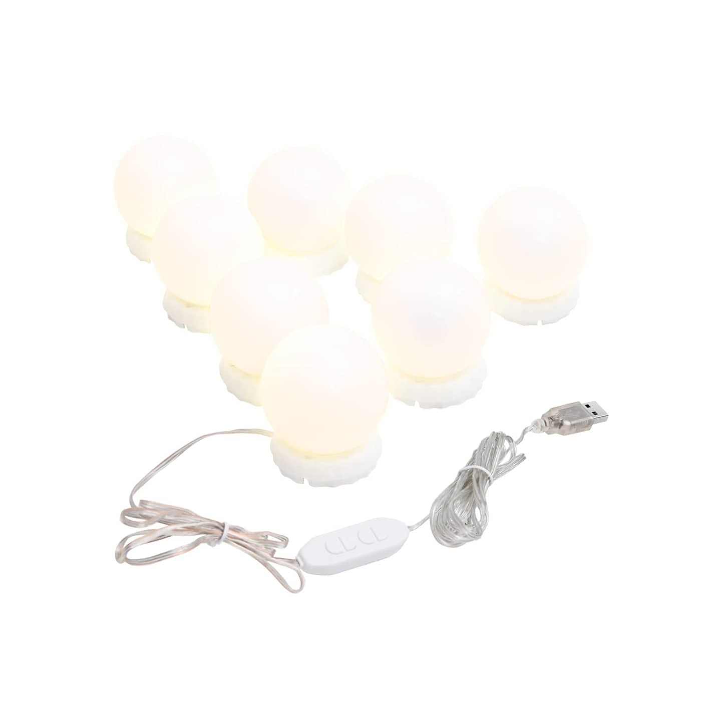 Lampe de miroir avec 8 ampoules LED Blanc chaud et blanc froid
