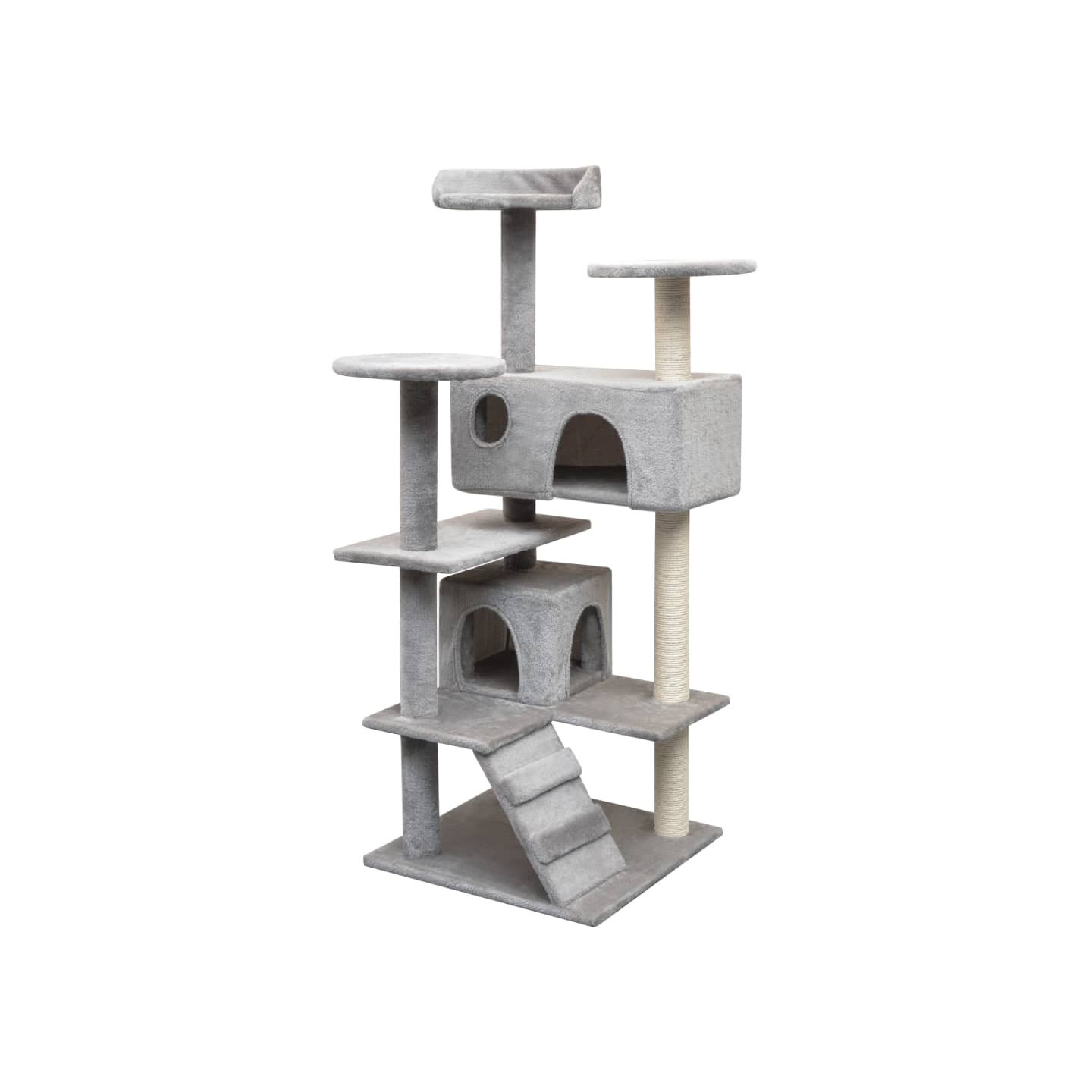 Arbre à chat avec griffoirs en sisal 125 cm Gris