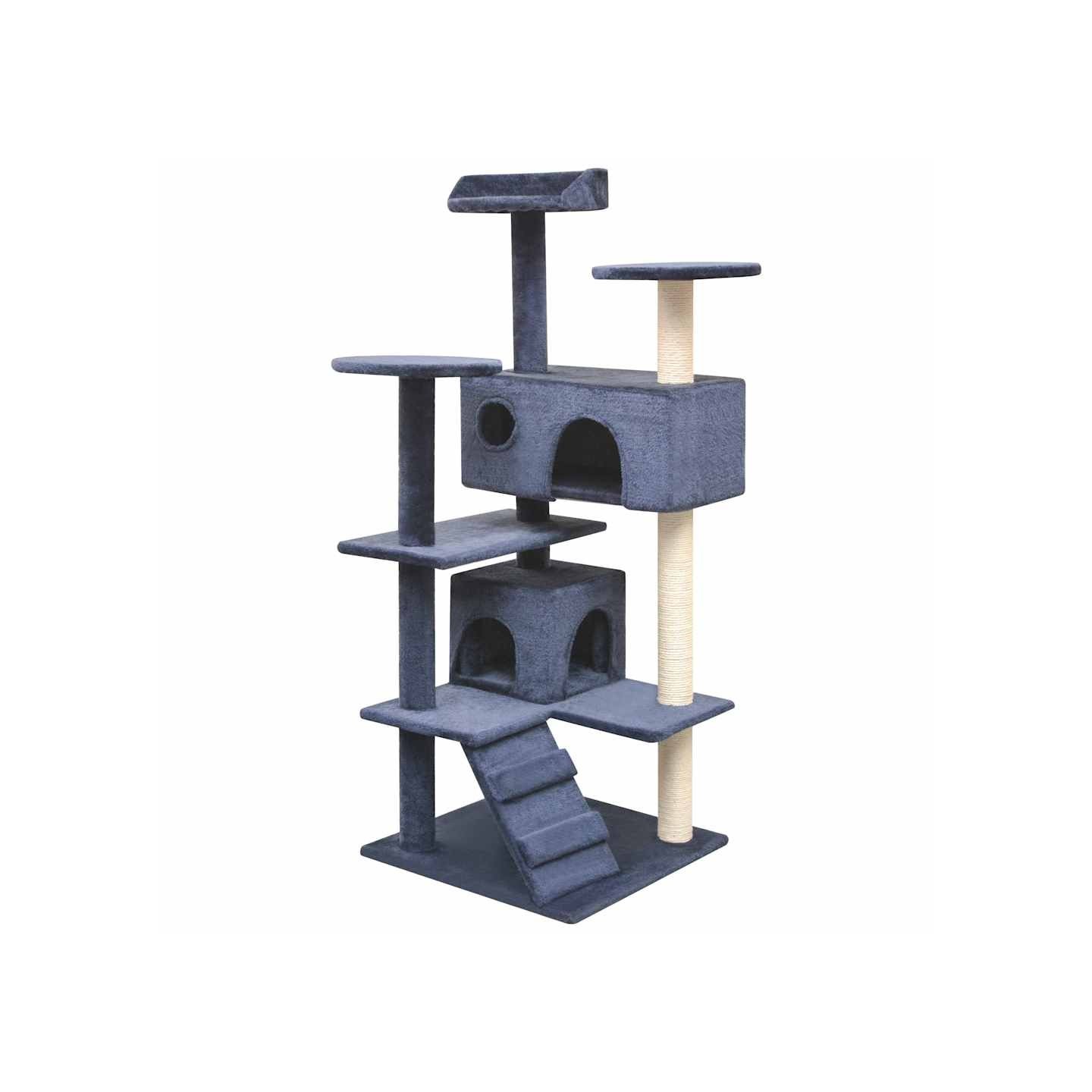 Arbre à chat avec griffoirs en sisal 125 cm Bleu foncé