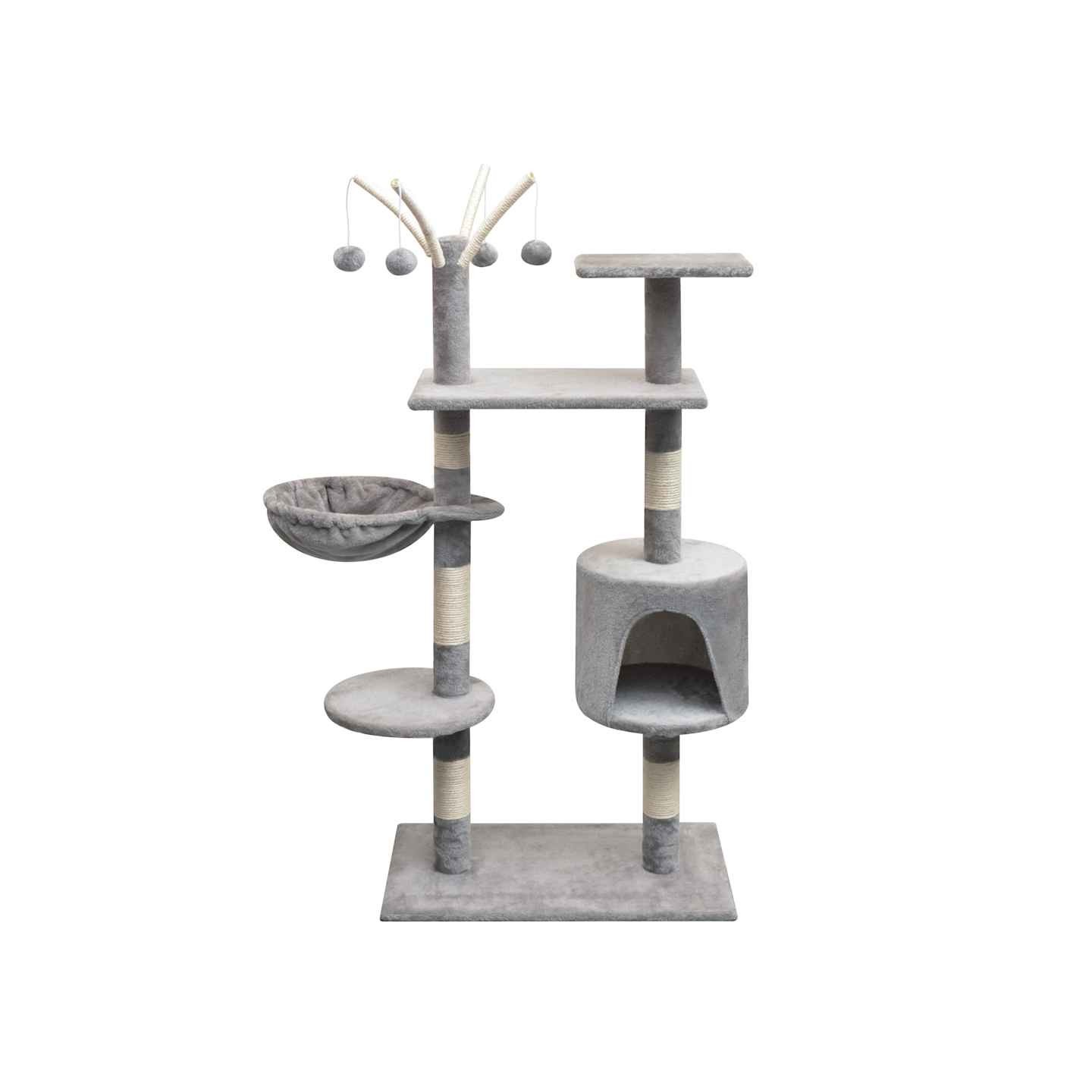 Arbre à chat avec griffoirs en sisal 125 cm Gris