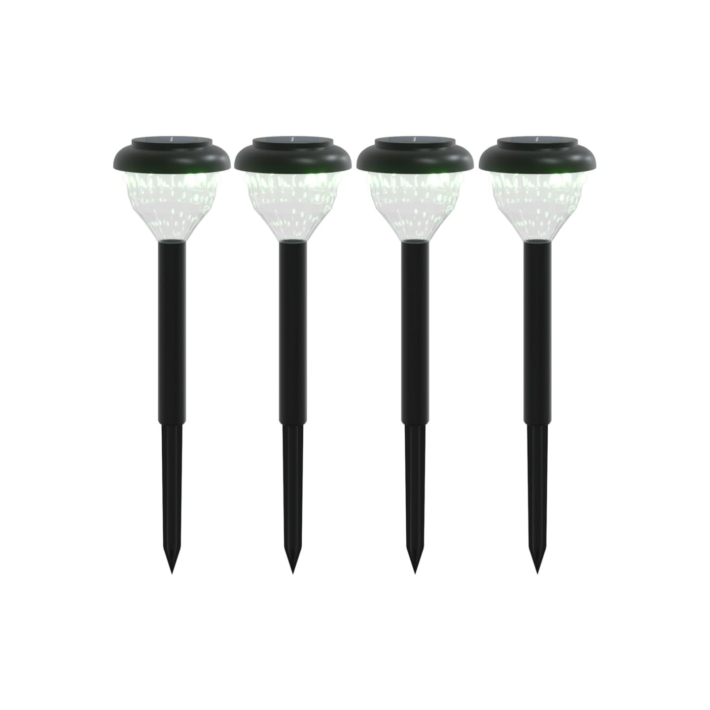 Lampes solaires d'allées et piquets de sol 4pcs blanc chaud RVB