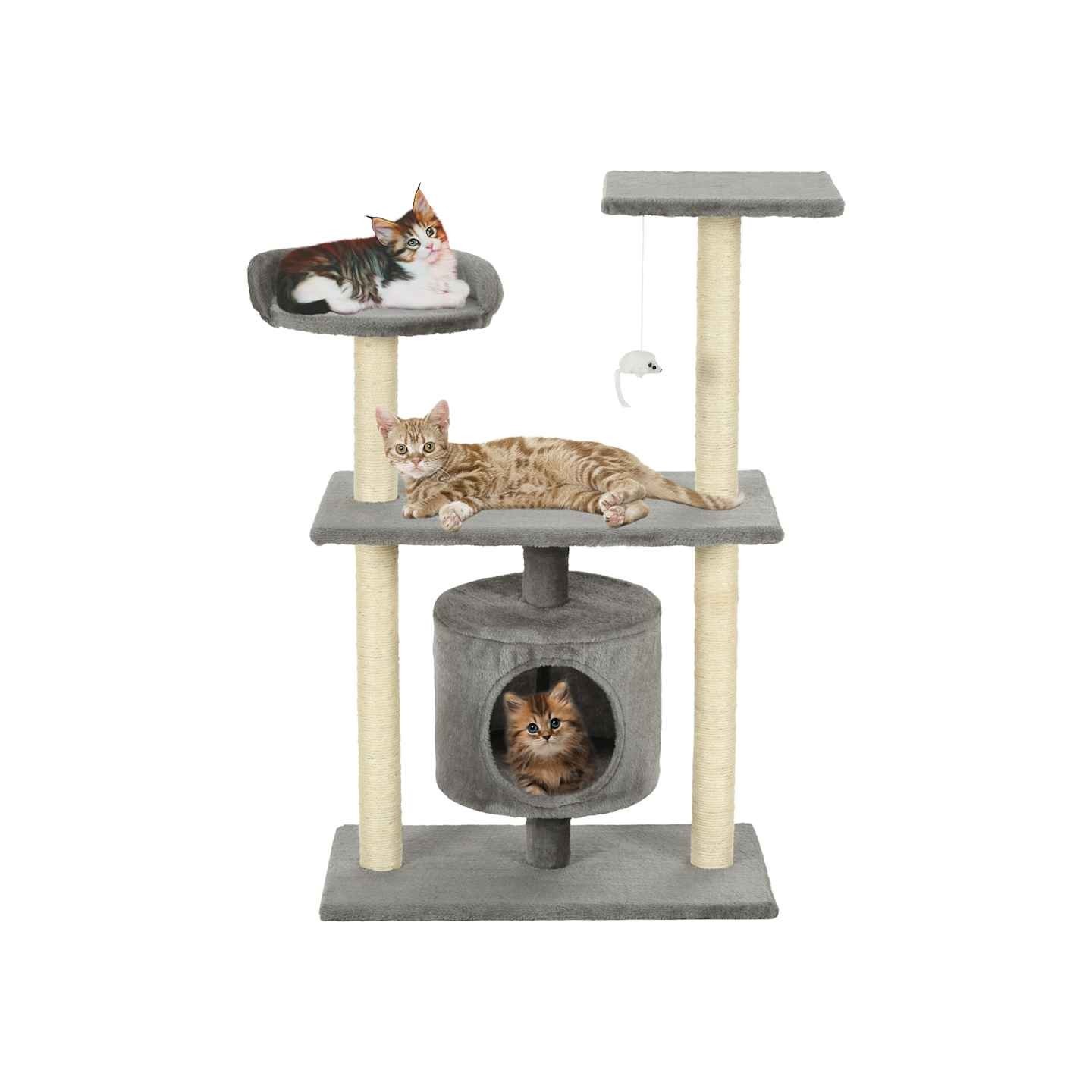 Arbre à chat avec griffoirs en sisal 95 cm Gris