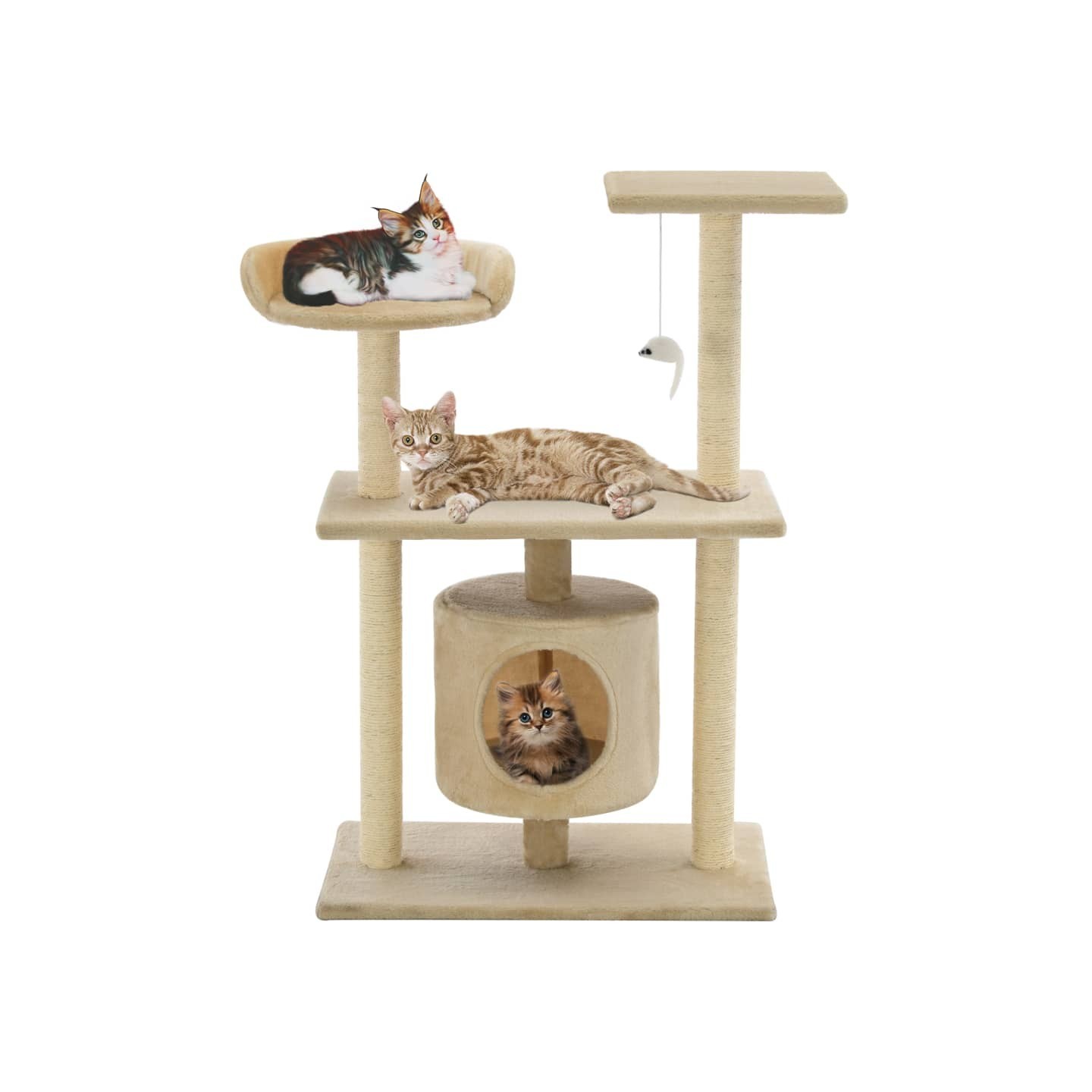Arbre à chat avec griffoirs en sisal 95 cm Beige