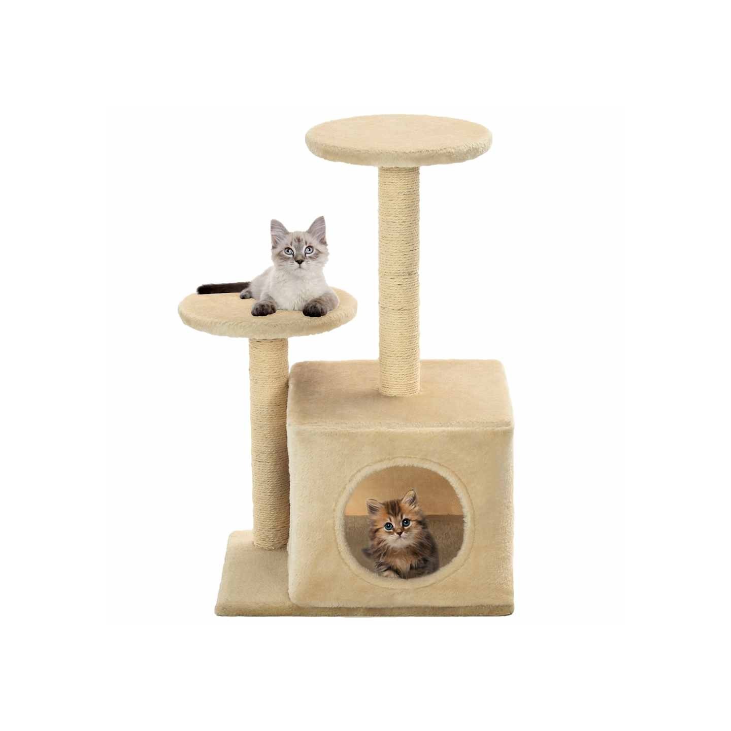 Arbre à chat avec griffoir en sisal 60 cm Beige