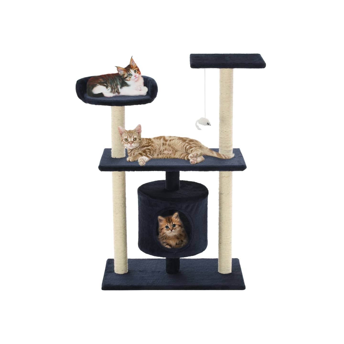 Arbre à chat avec griffoirs en sisal 95 cm Bleu foncé