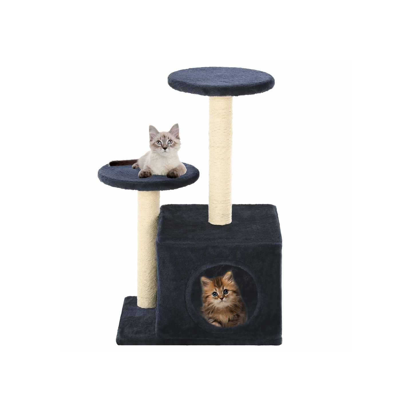 Arbre à chat avec griffoirs en sisal 60cm Bleu foncé