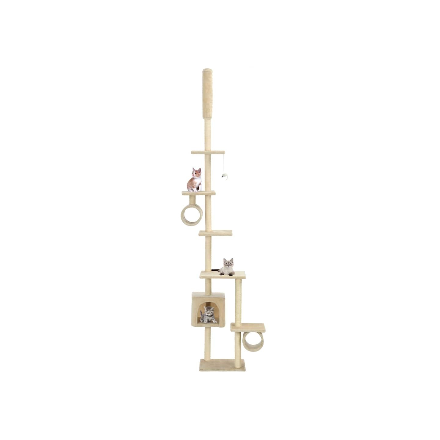 Arbre à chat avec griffoirs en sisal 260 cm Beige
