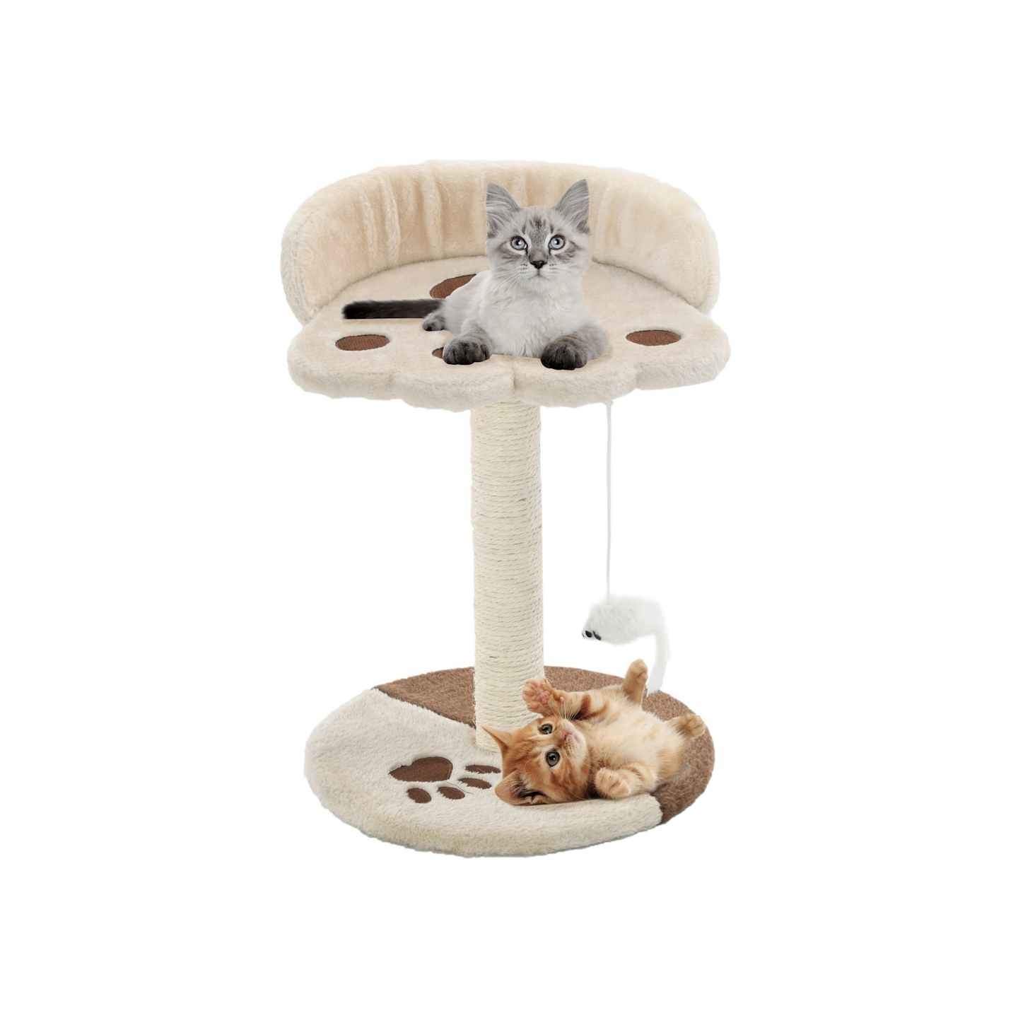 Arbre à chat avec griffoir en sisal 40 cm Beige et Marron