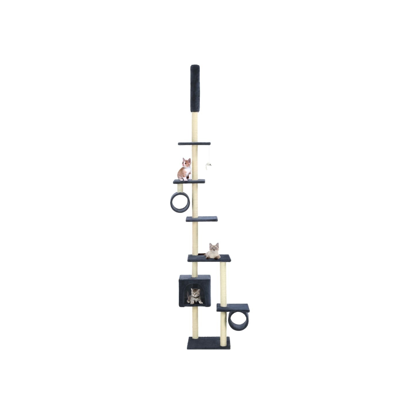 Arbre à chat avec griffoirs en sisal 260 cm Bleu foncé
