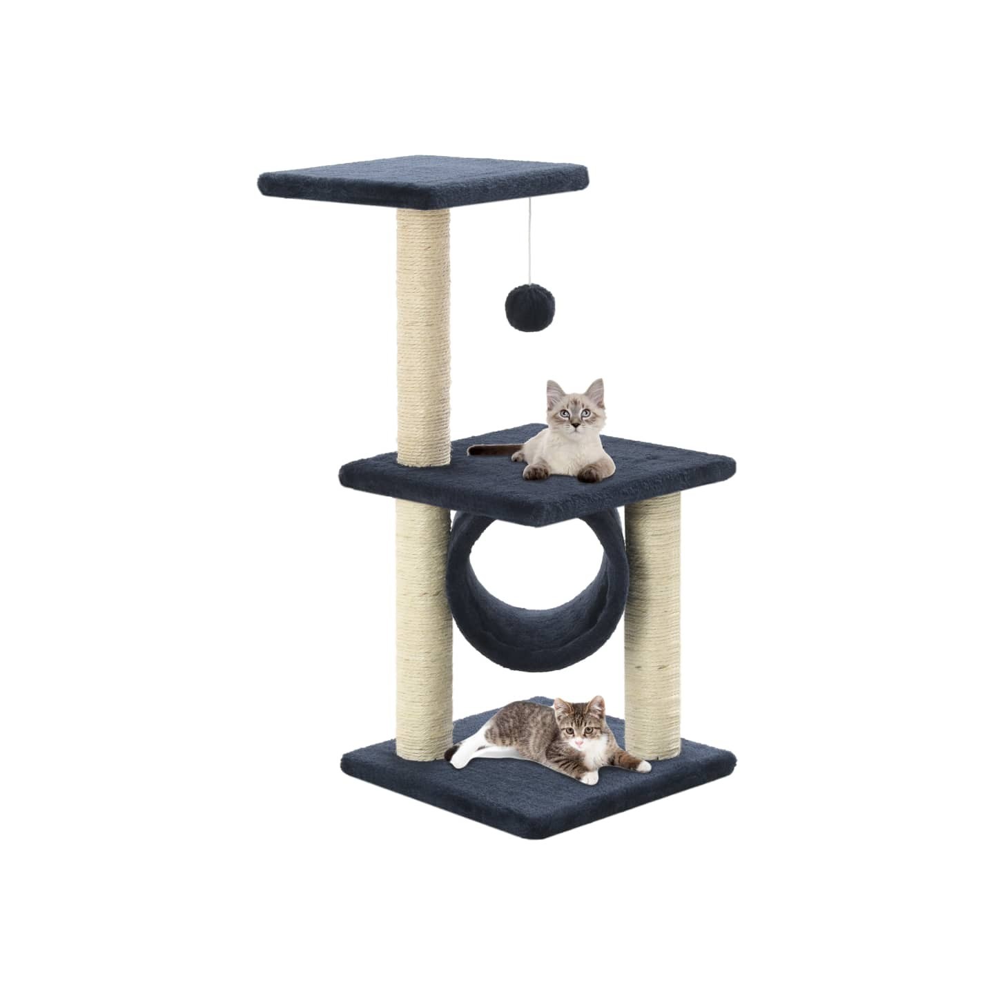 Arbre à chat avec griffoirs en sisal 65 cm Bleu foncé