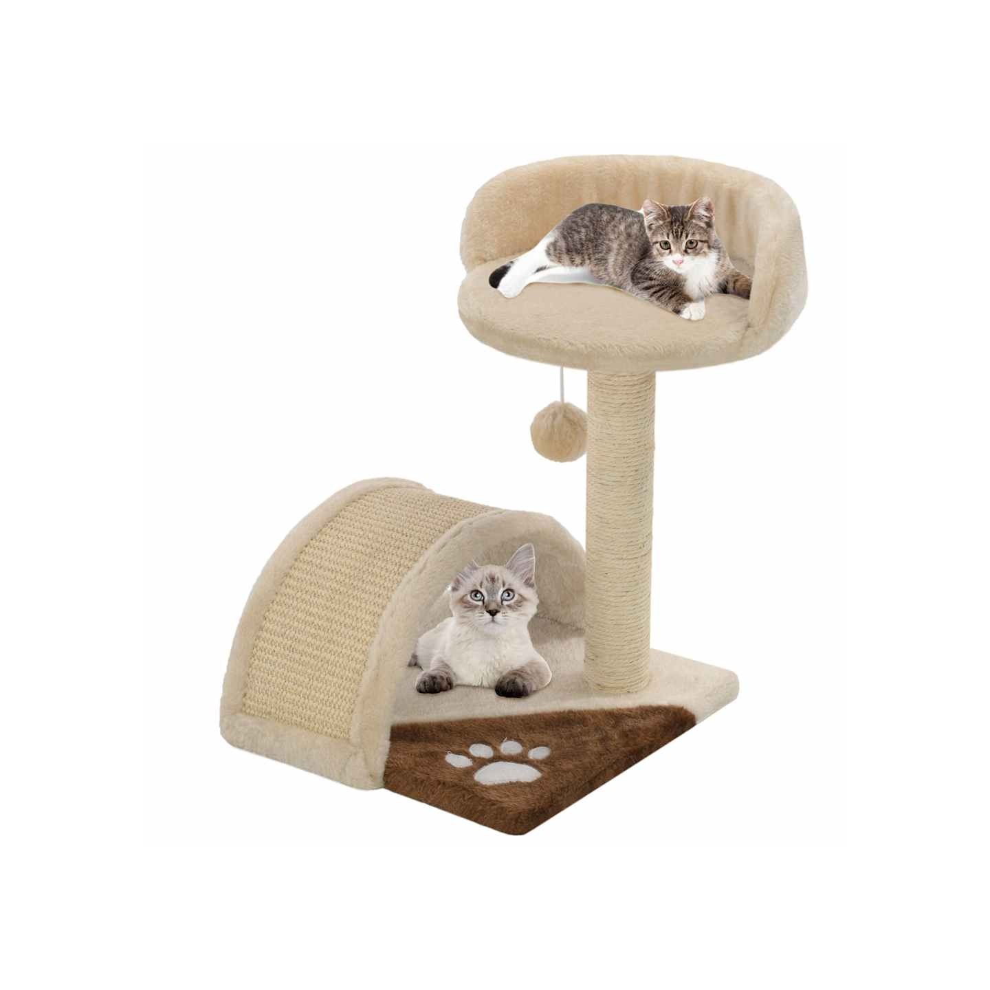 Arbre à chat avec griffoir en sisal 40 cm Beige et Marron