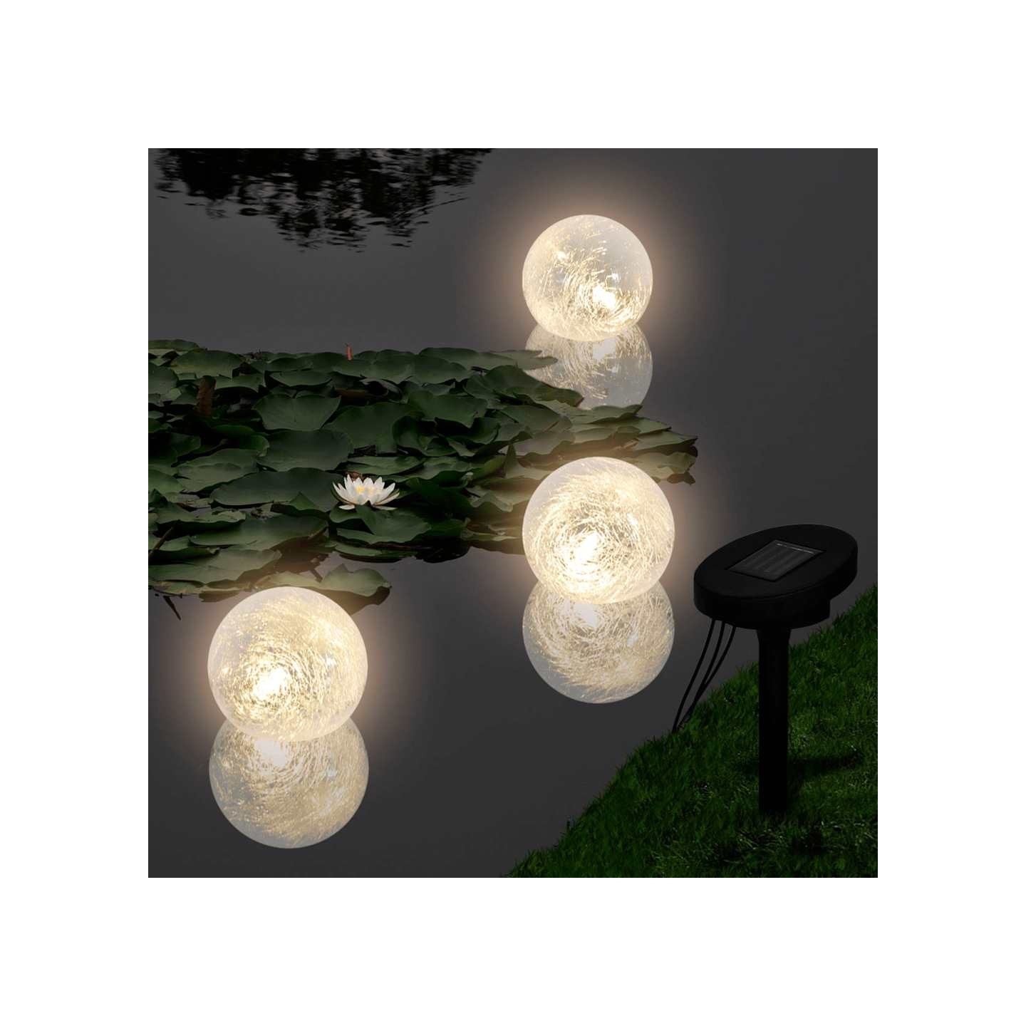 Boules solaires flottantes 3 LED pour étang piscine