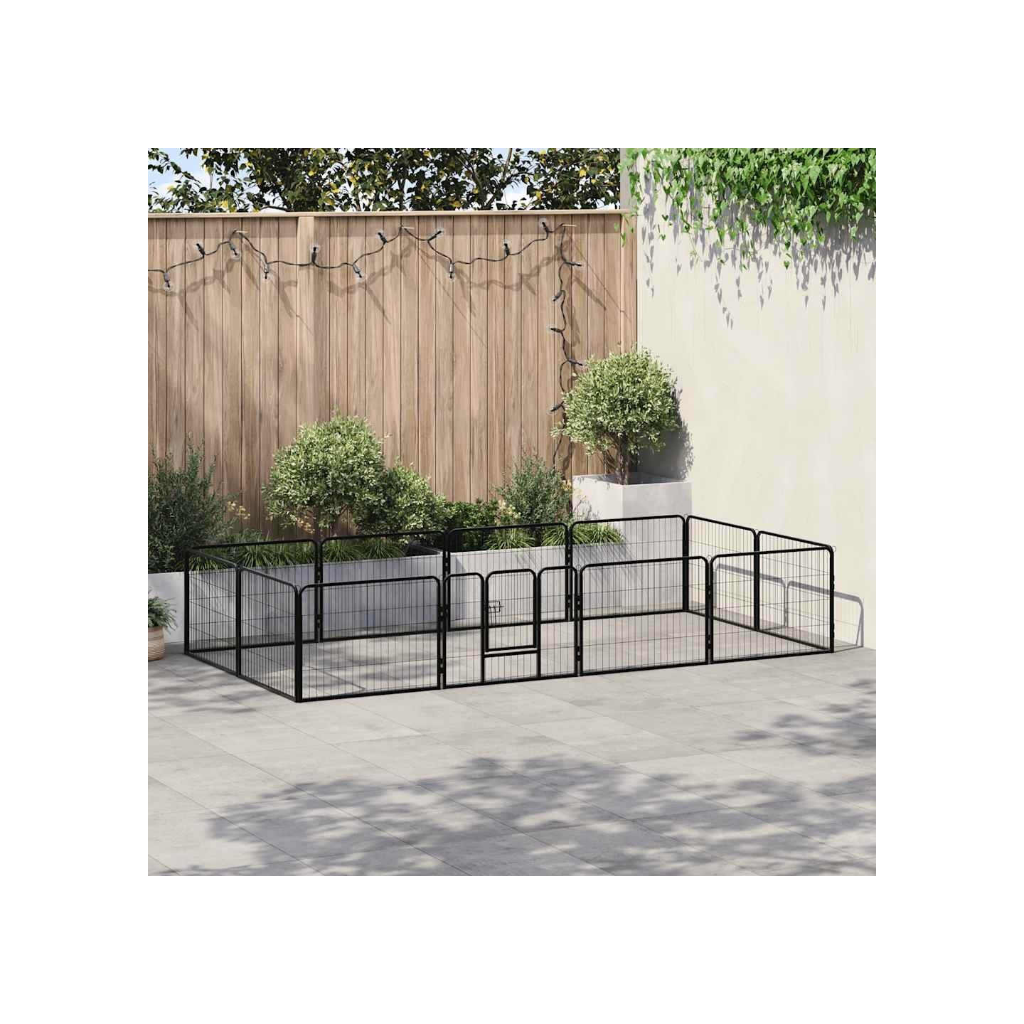 Parc pour chiens 12 panneaux Acier 80 x 60 cm Noir