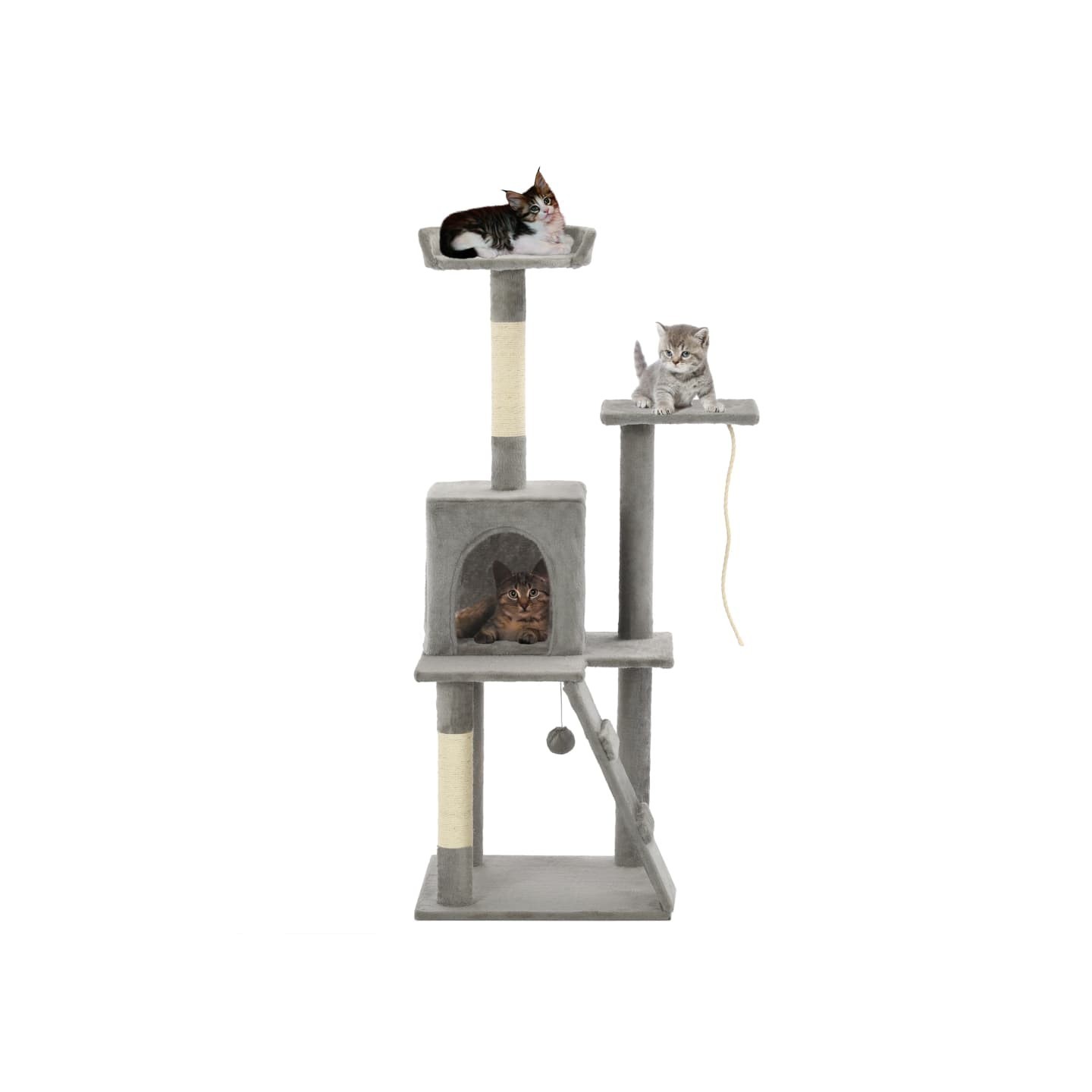 Arbre à chat avec griffoirs en sisal 120 cm Gris