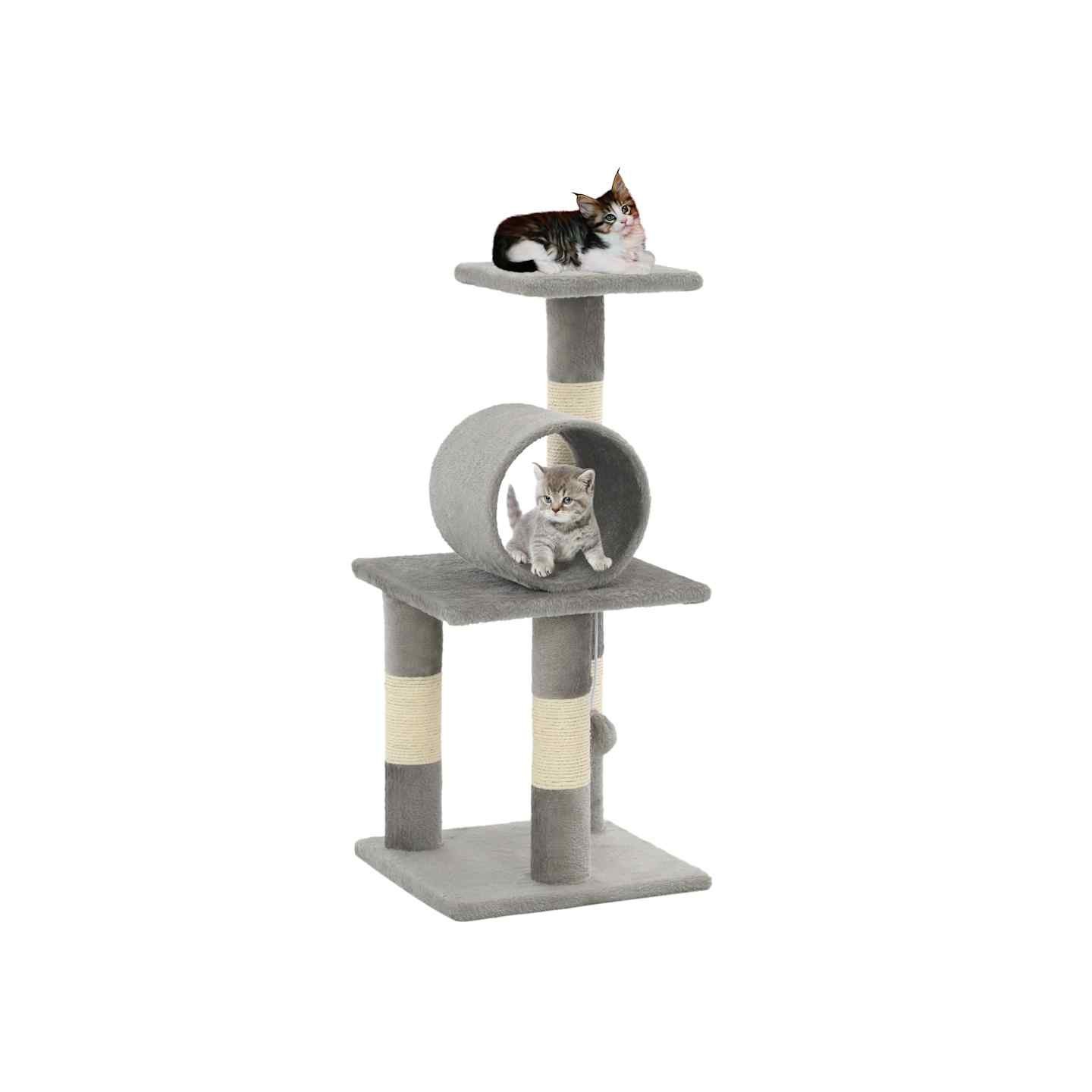 Arbre à chat avec griffoirs en sisal 65 cm Gris