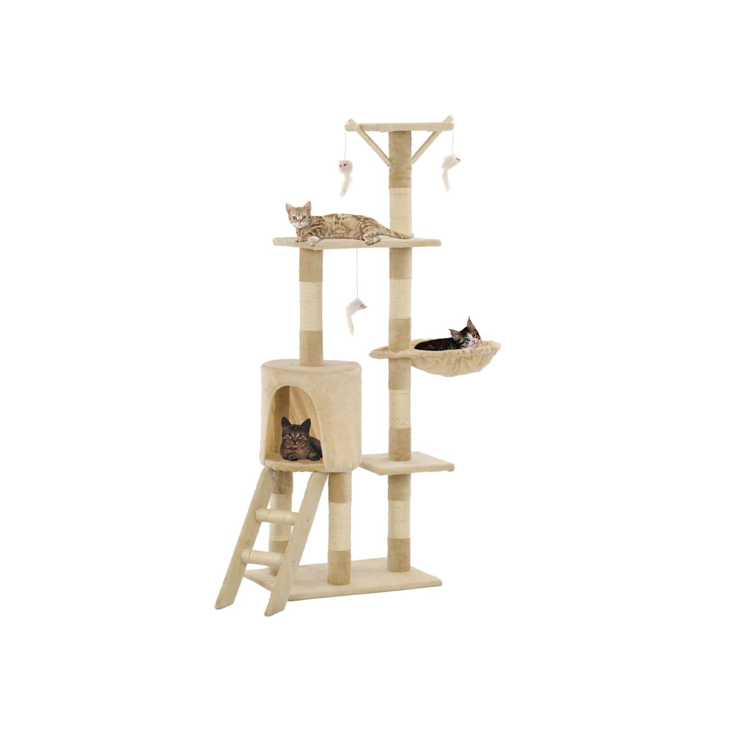 Arbre à chat avec griffoirs en sisal 138 cm Beige