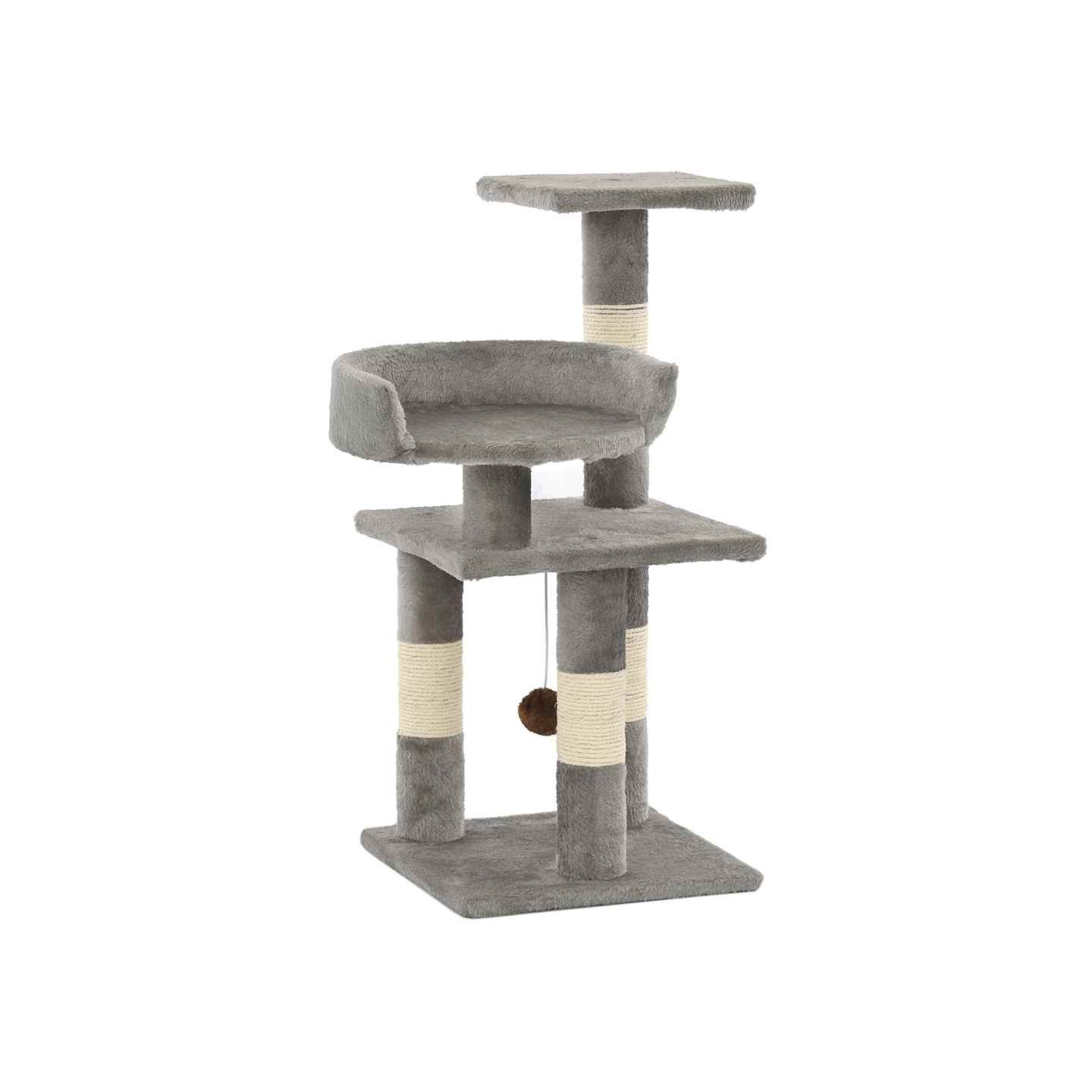 Arbre à chat avec griffoirs en sisal 65 cm Gris