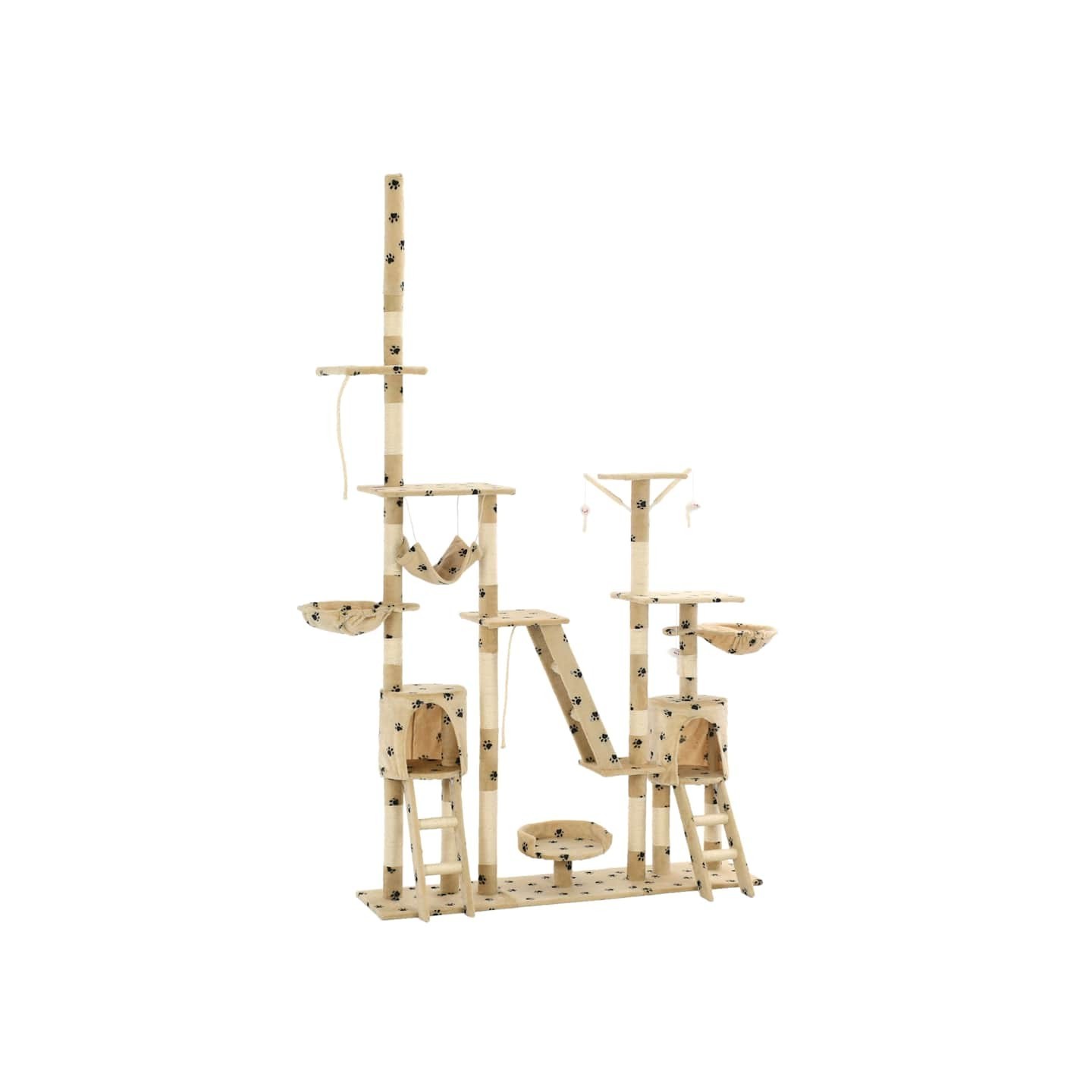 Arbre à chat et griffoirs 230-250 cm Empreintes de pattes Beige