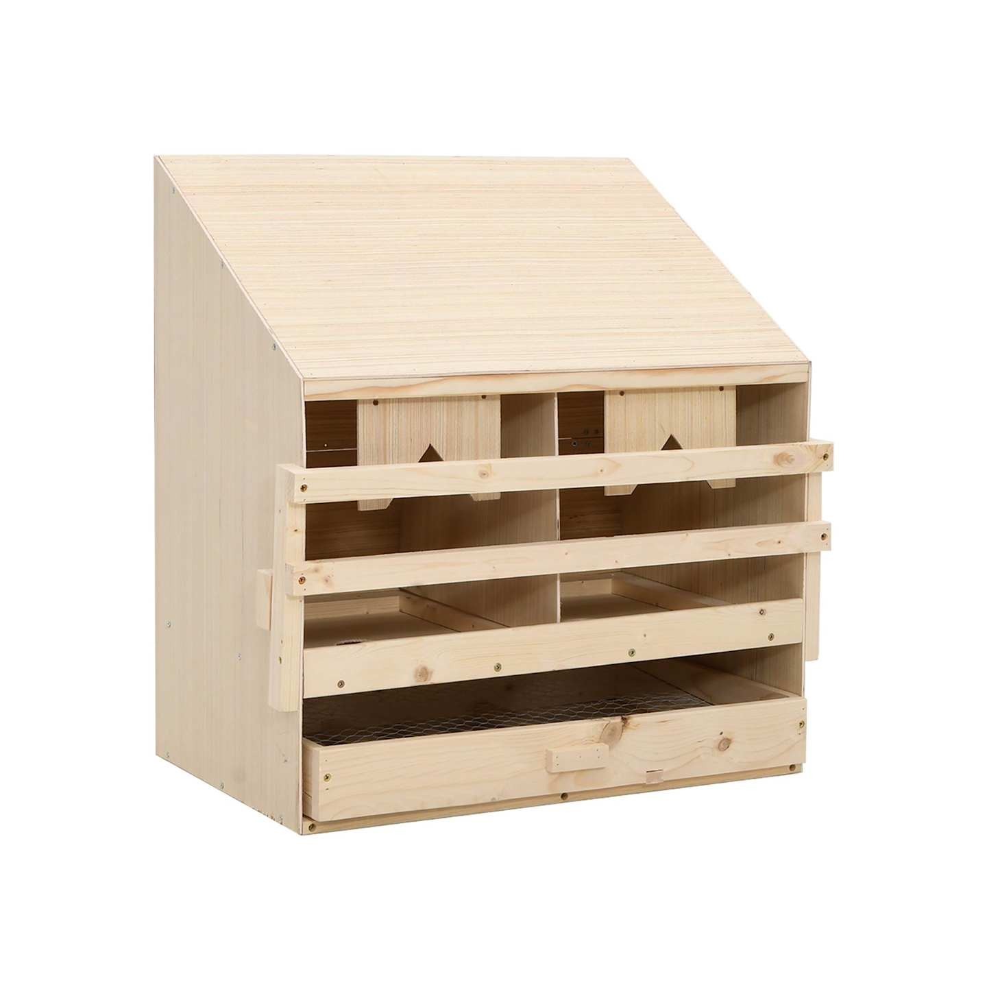 Pondoir 2 compartiments 63x40x65 cm bois de pin massif